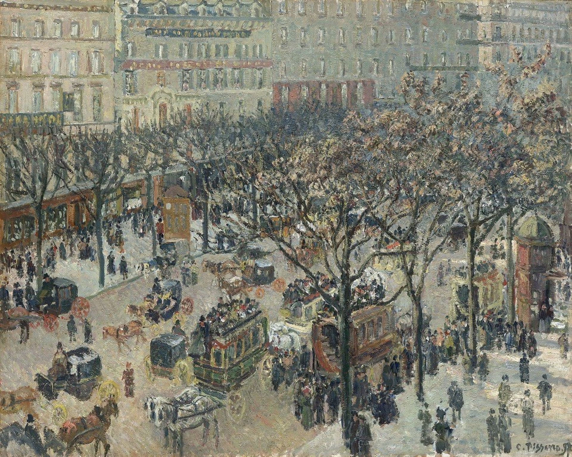Boulevard des Italiens,Morning_Sunlight by Camille Pissarro