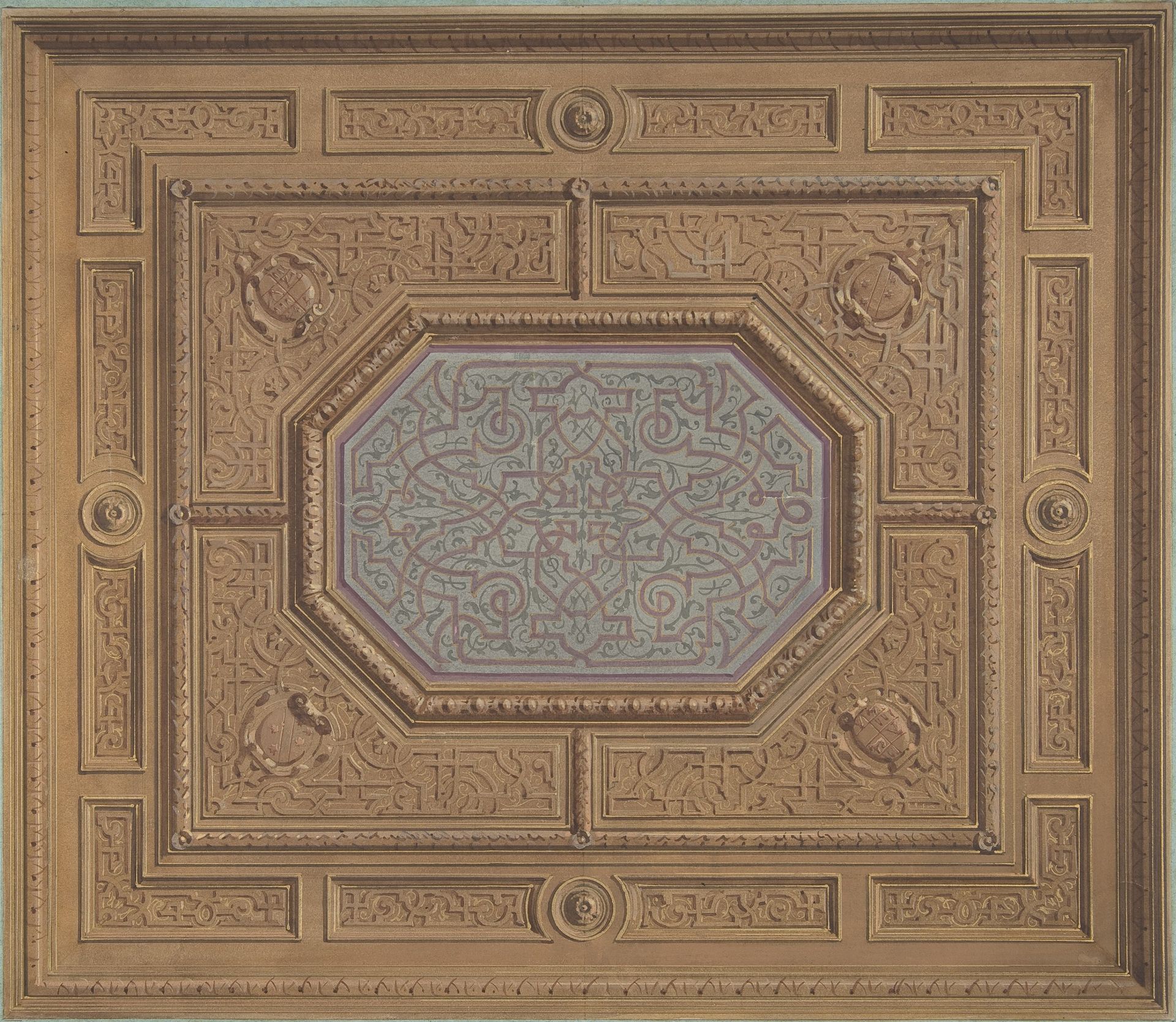 Design for Dining Room Ceiling, Neudeck by Jules-Edmond-Charles Lachaise