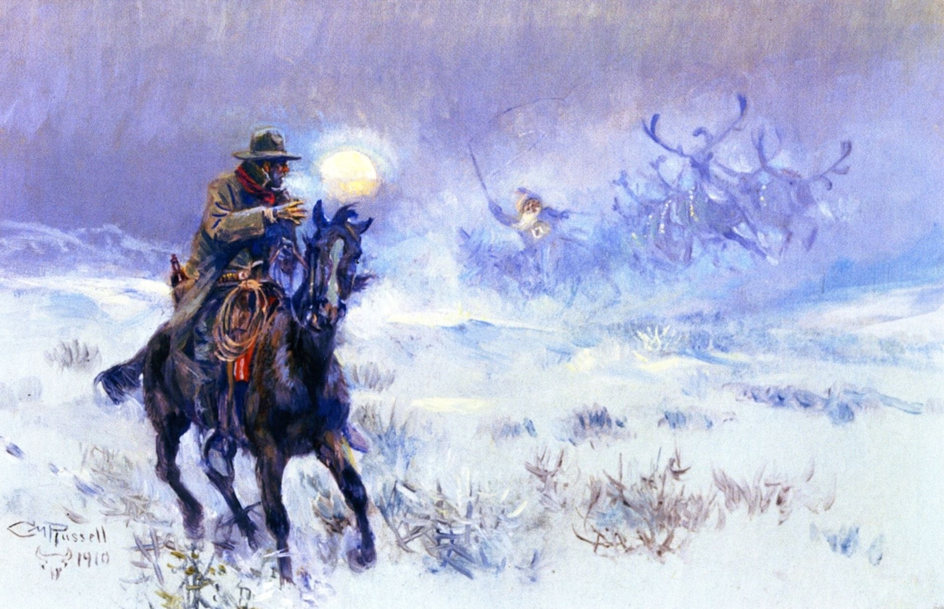 Seeing Santa Claus by Charles M. Russell