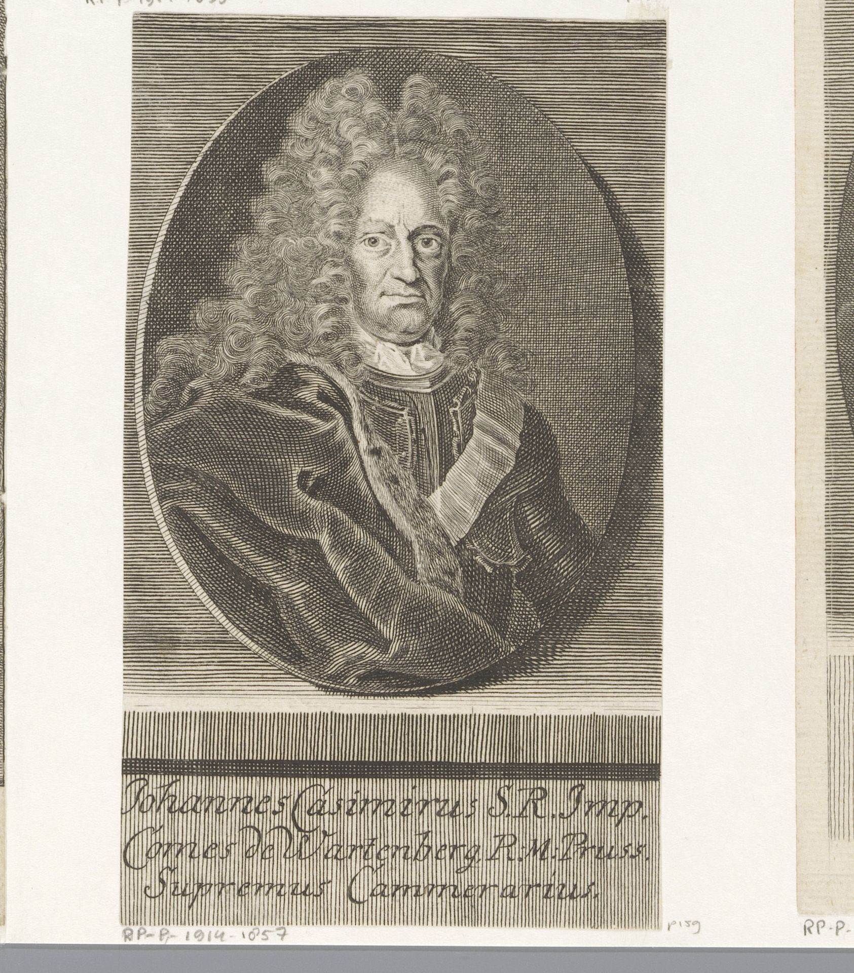Portret van Johann Casimir II, Reichsgraf Kolbe van Wartenberg by Martin Bernigeroth