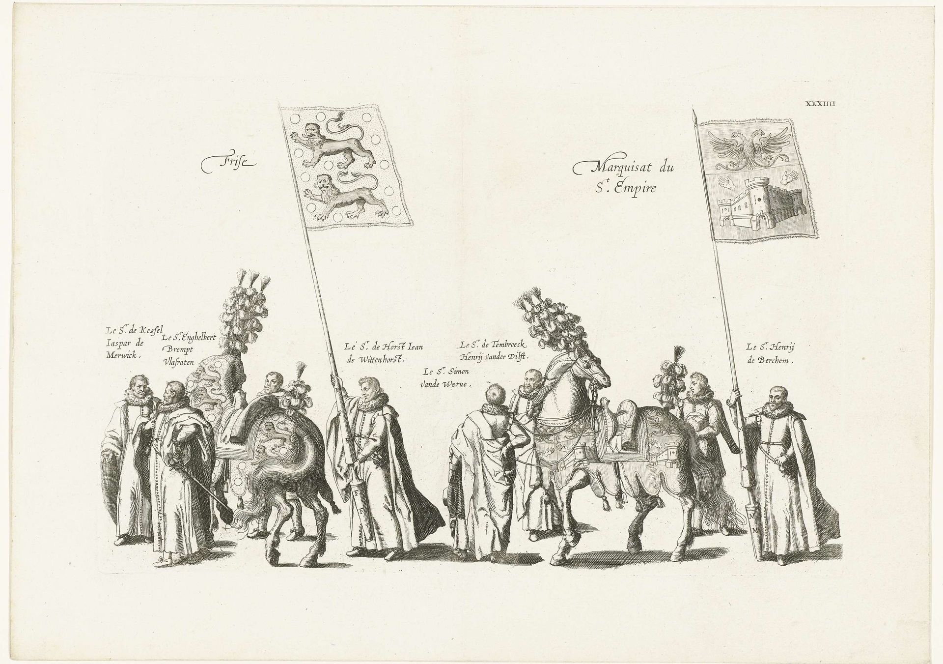Begrafenisstoet van aartshertog Albrecht (plaat XXXIIII), 1622 by Cornelis Galle I