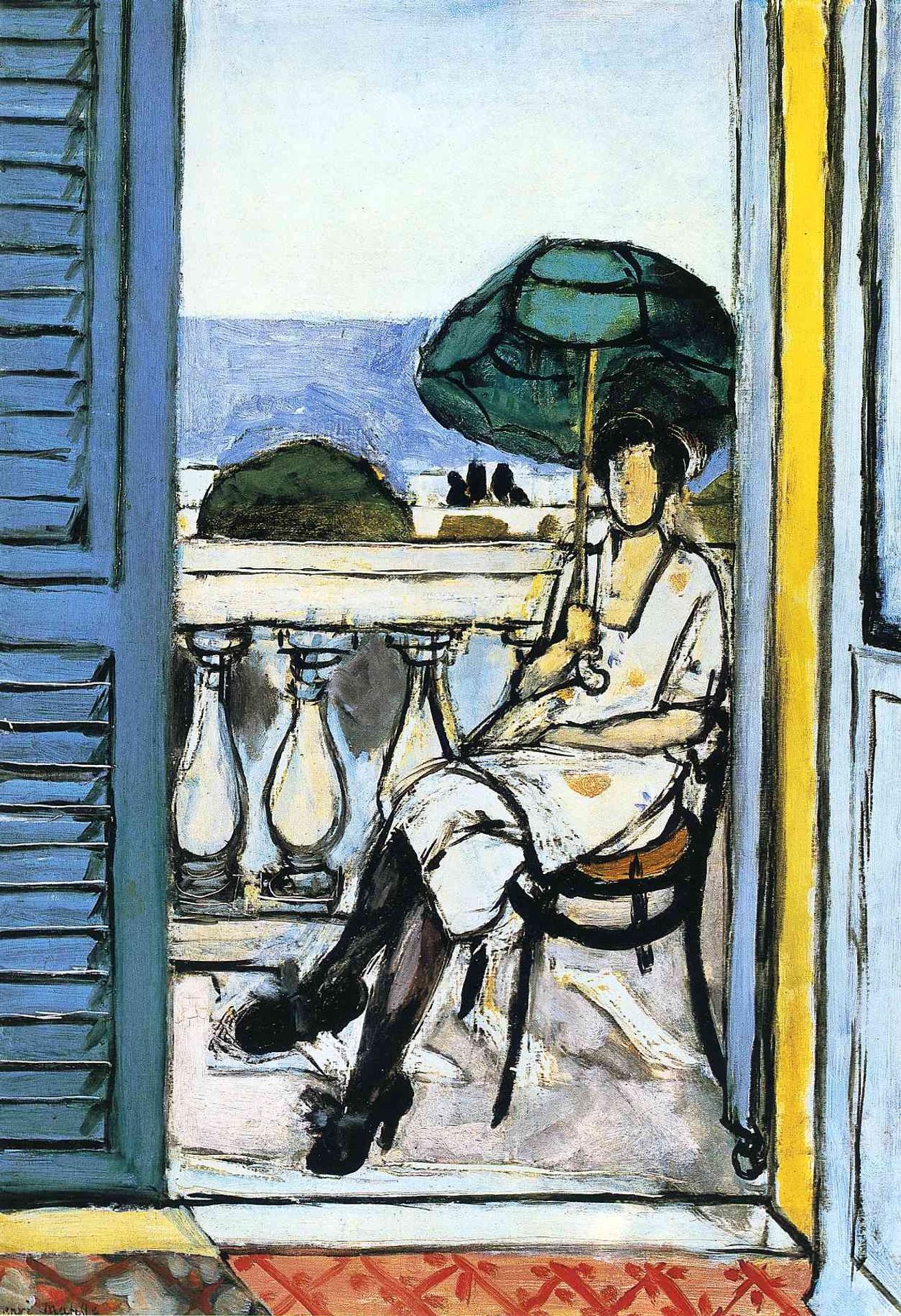 Woman with a Green Parasol on a Balcony by Henri Matisse