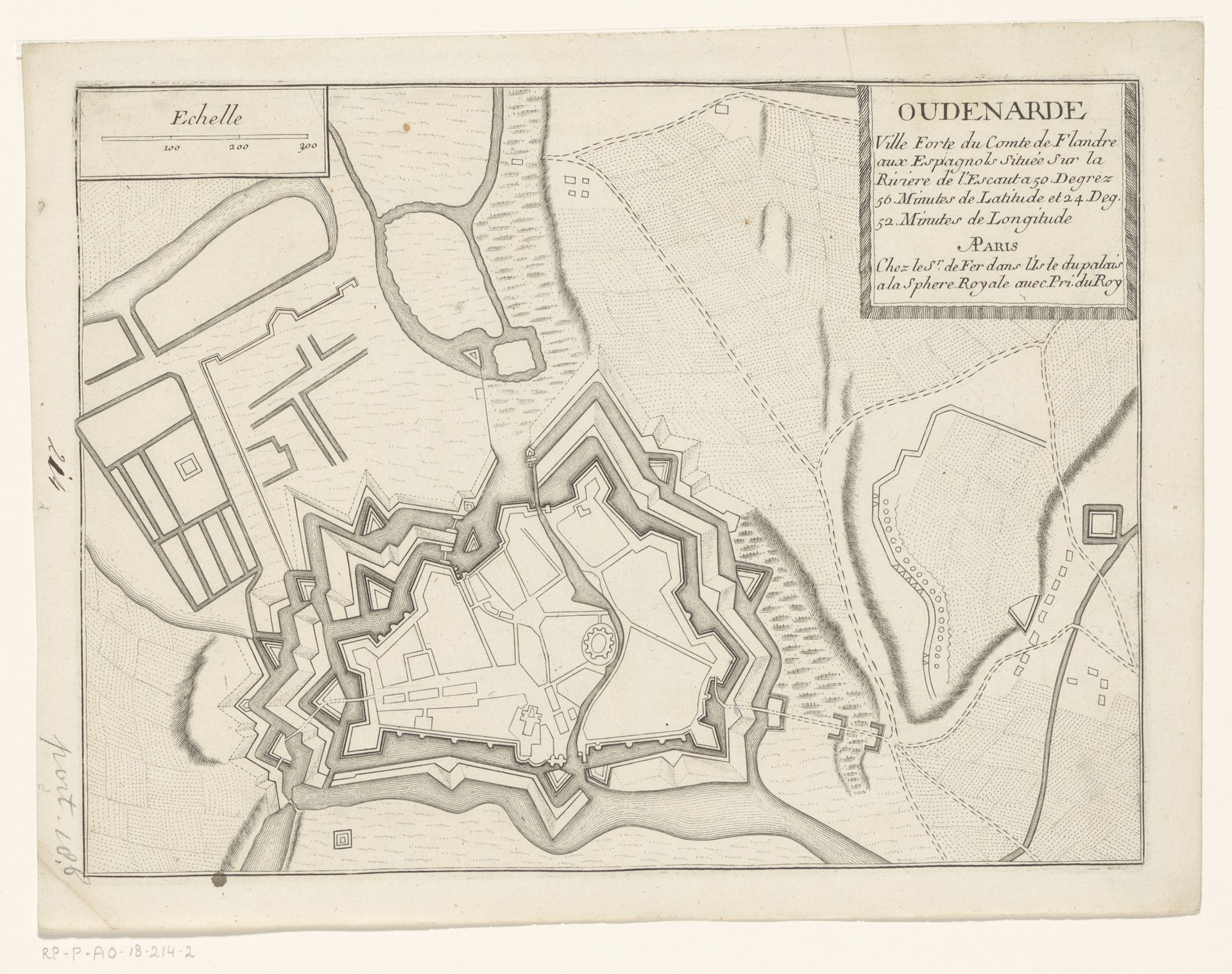 Vestingplattegrond van Oudenaarde by Anonymous