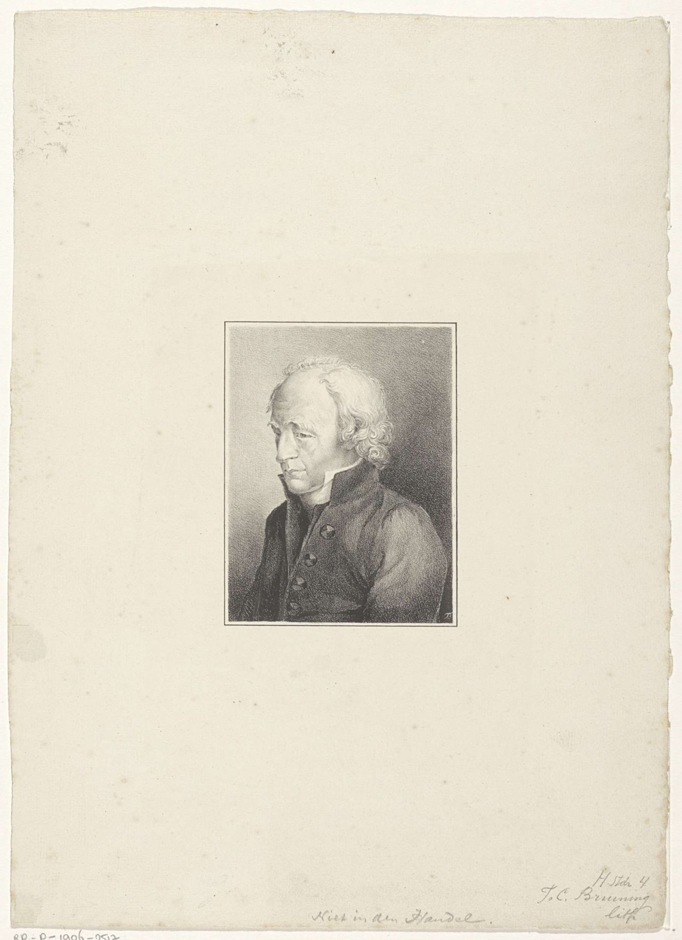 Portret van de heer Gerbr. Bruining by Petrus Bruining