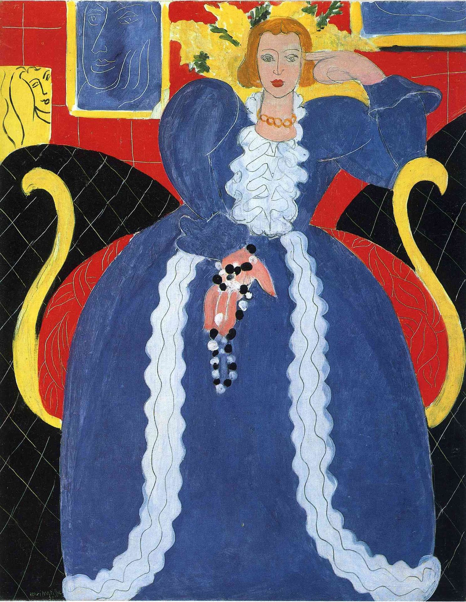 Woman in Blue, or The Large Blue Robe and Mimosas by Henri Matisse