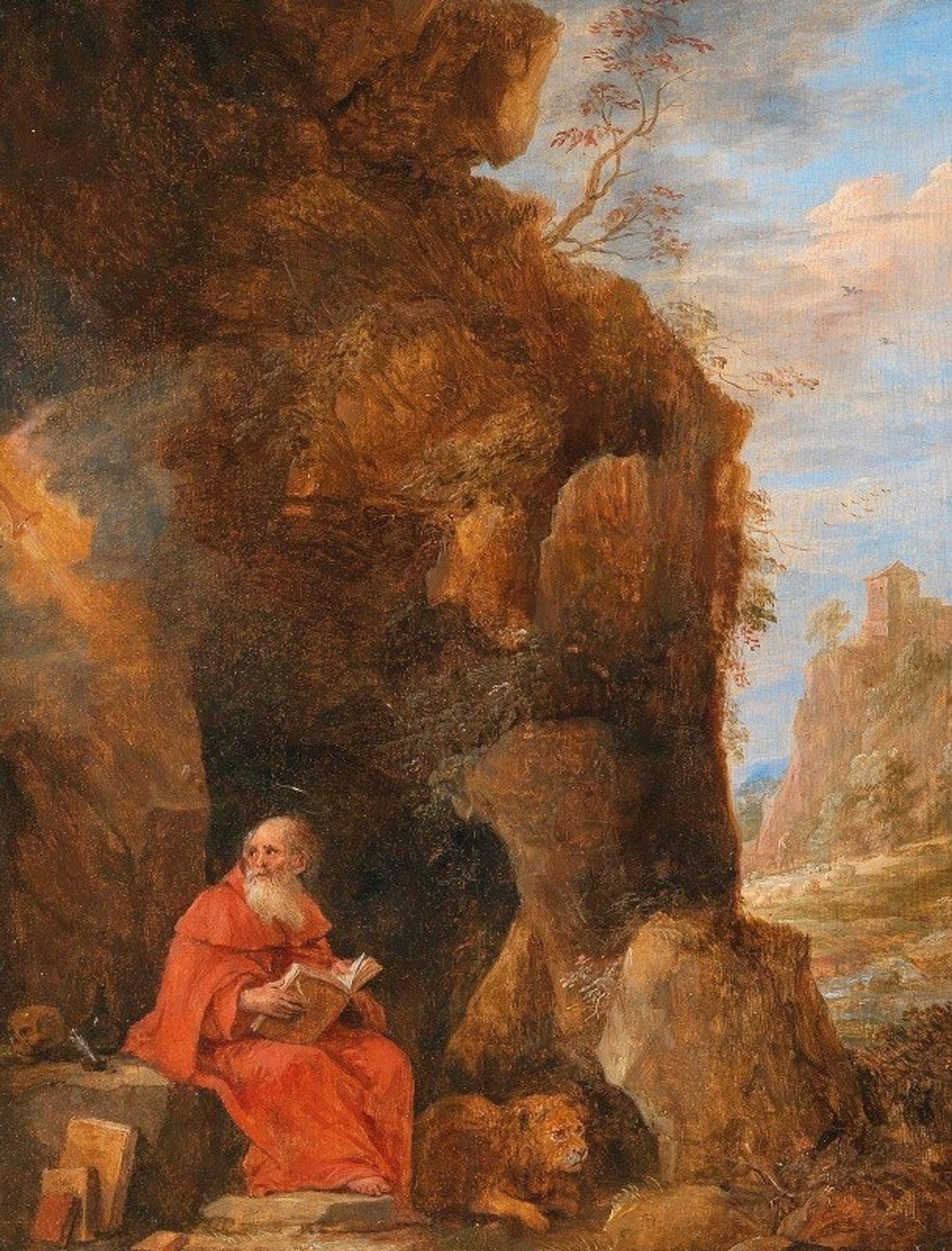 A landscape with Saint Jerome outside a grotto by David Teniers The Younger