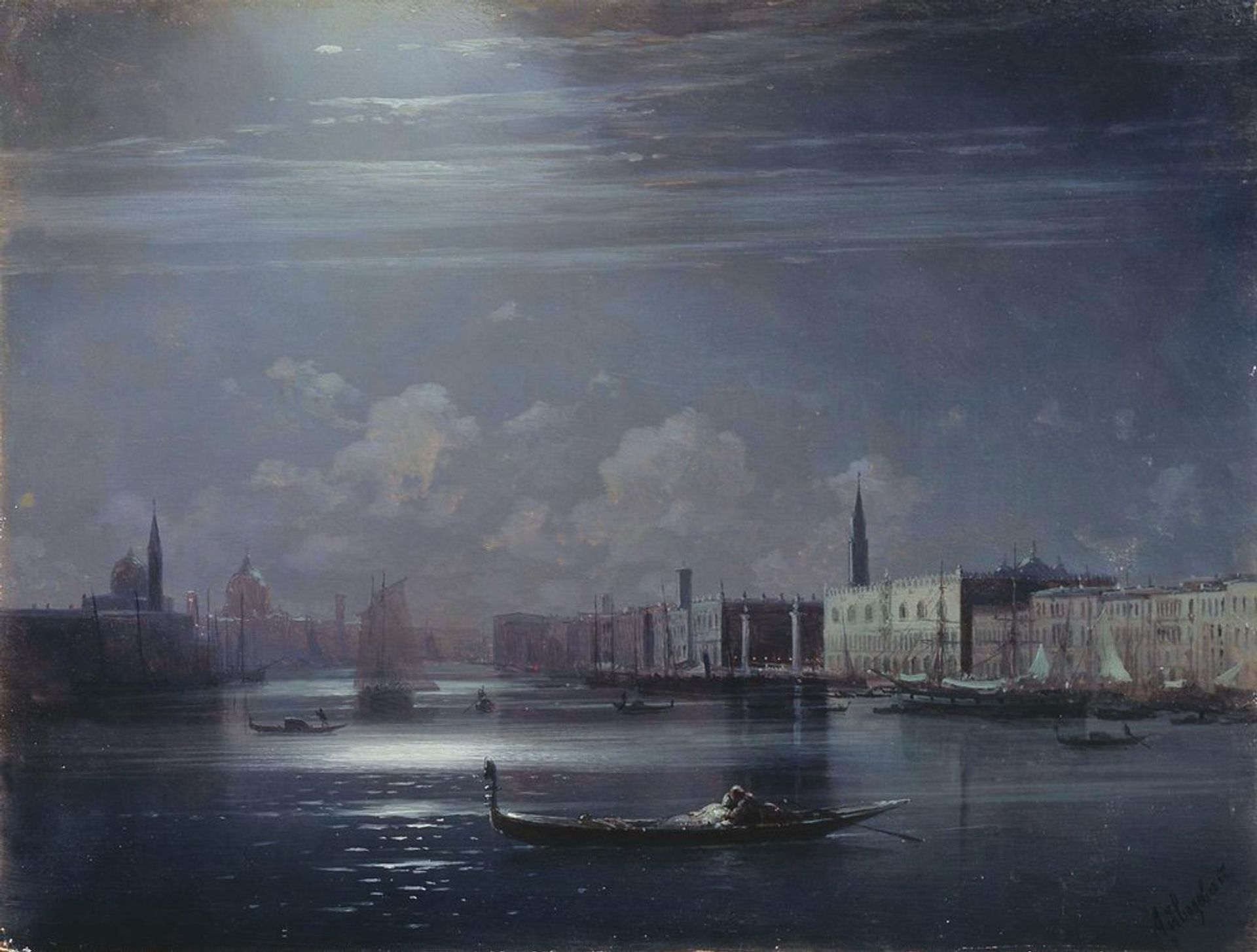 Night landscape. Venice by Ivan Konstantinovich Aivazovsky