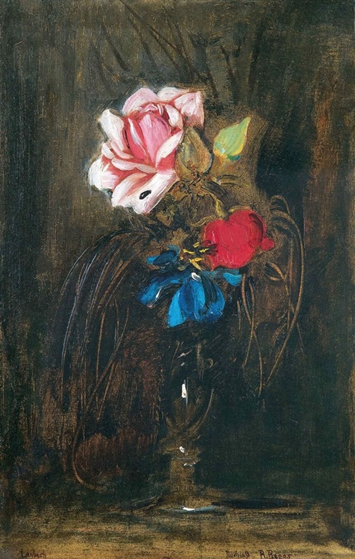 Vase mit Blumen by Franz von Lenbach