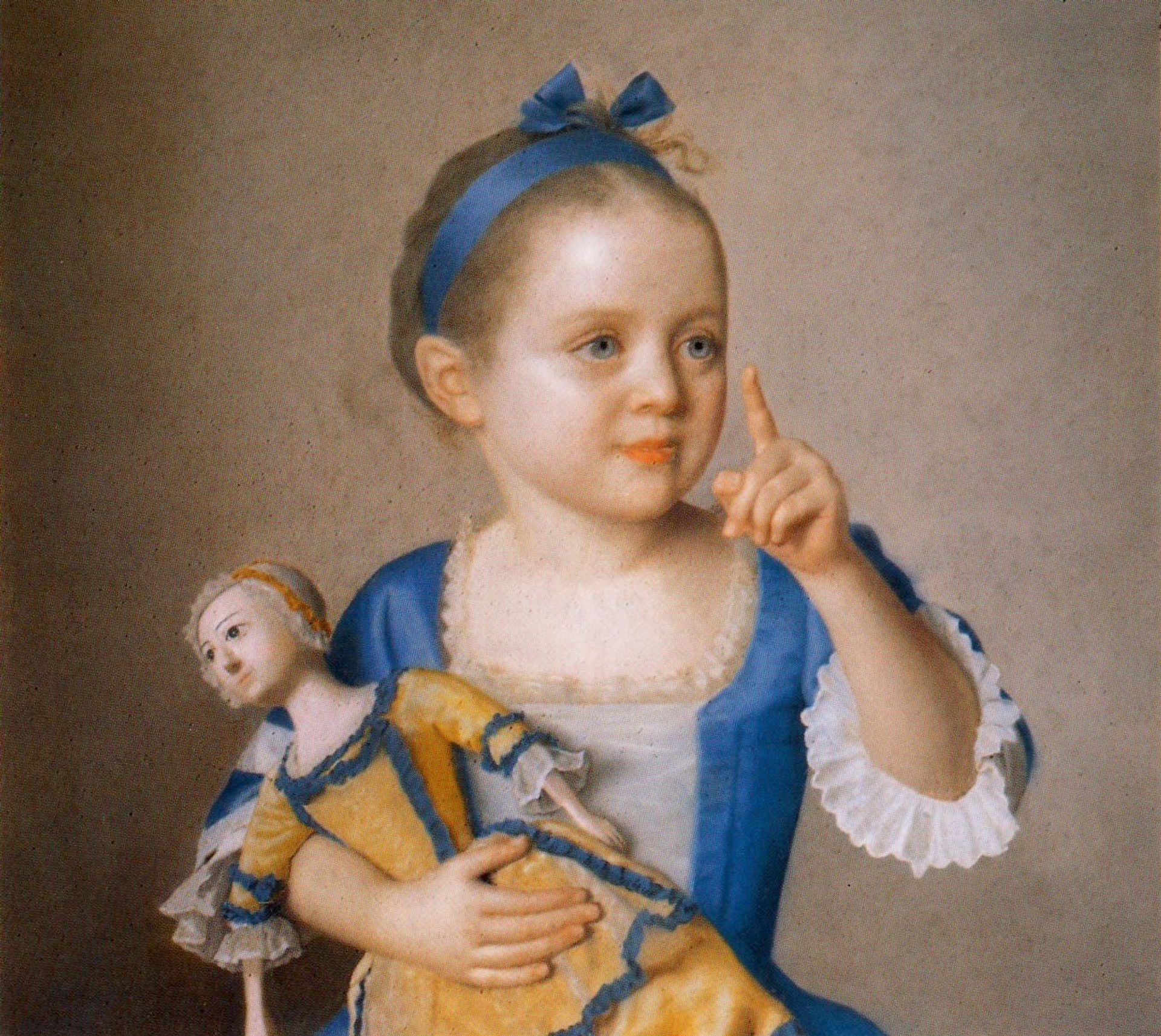 Marianne Liotard Holding a Doll by Jean-Étienne Liotard