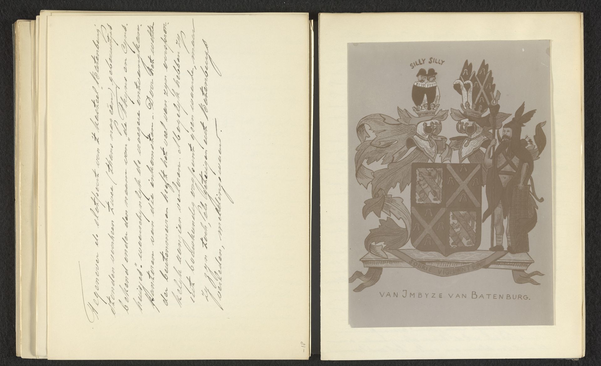 Fotoreproductie van een tekening van het wapen van Imbijze van Batenburg by Benjamin Charlé
