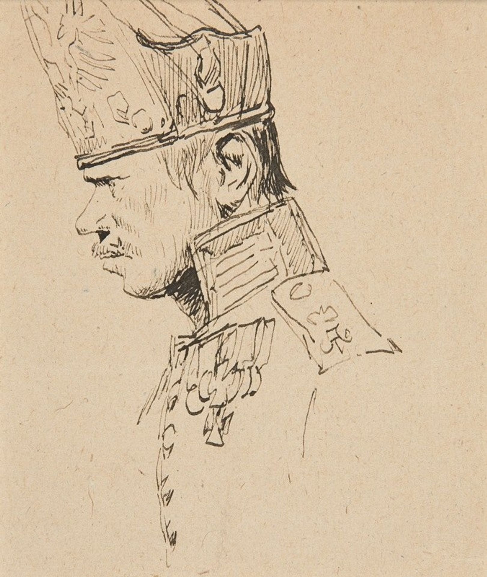 Head of a Grenadier in Profile by Jean-Baptiste Édouard Detaille