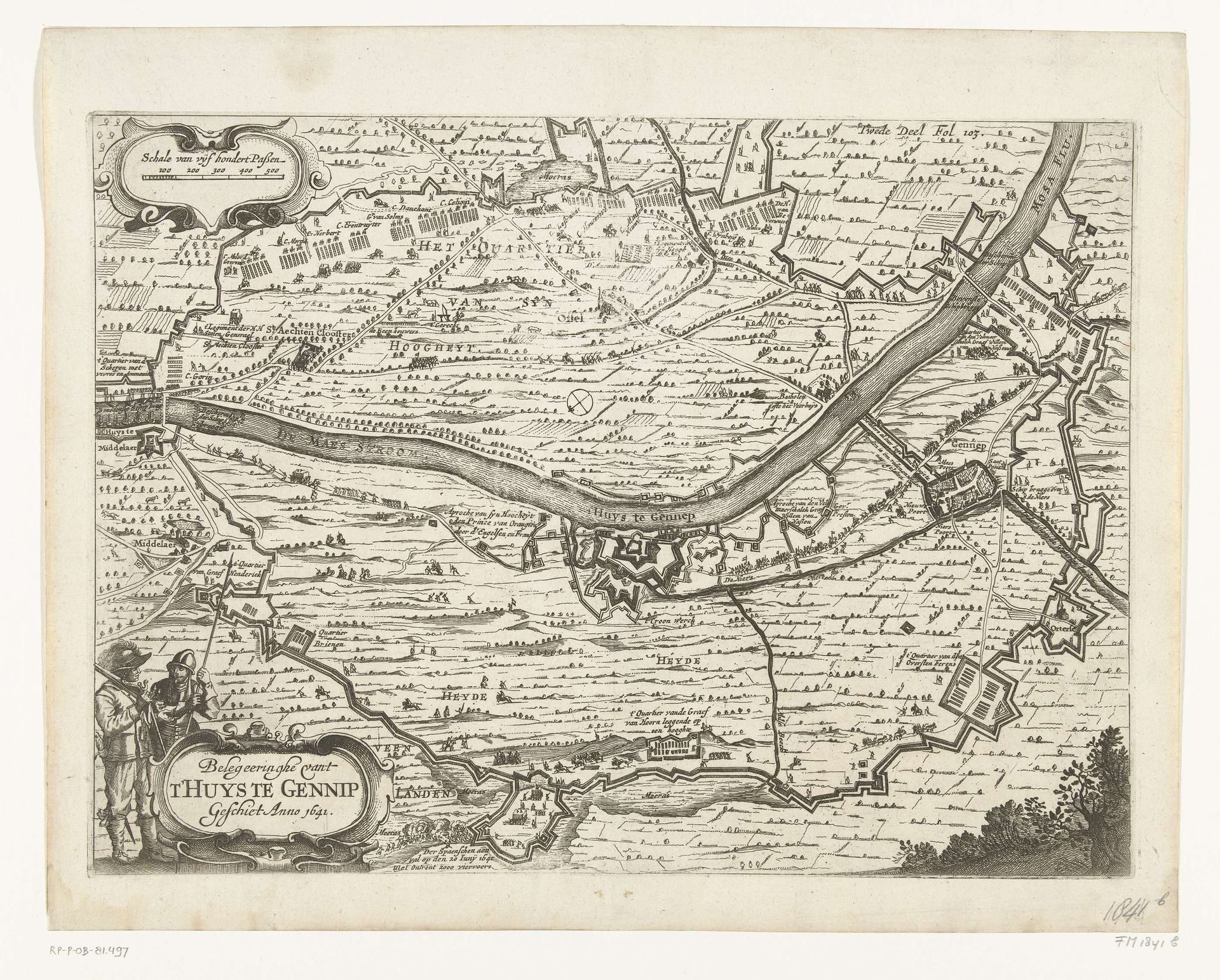 Kaart van het beleg van Gennep, 1641 by Anonymous
