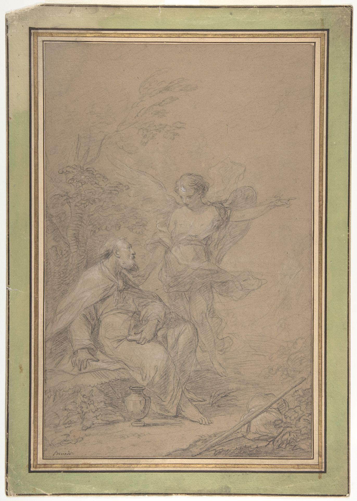 Elijah Visited by an Angel in the Wilderness (I Kings 19:4-8) by Jean-Baptiste Bénard