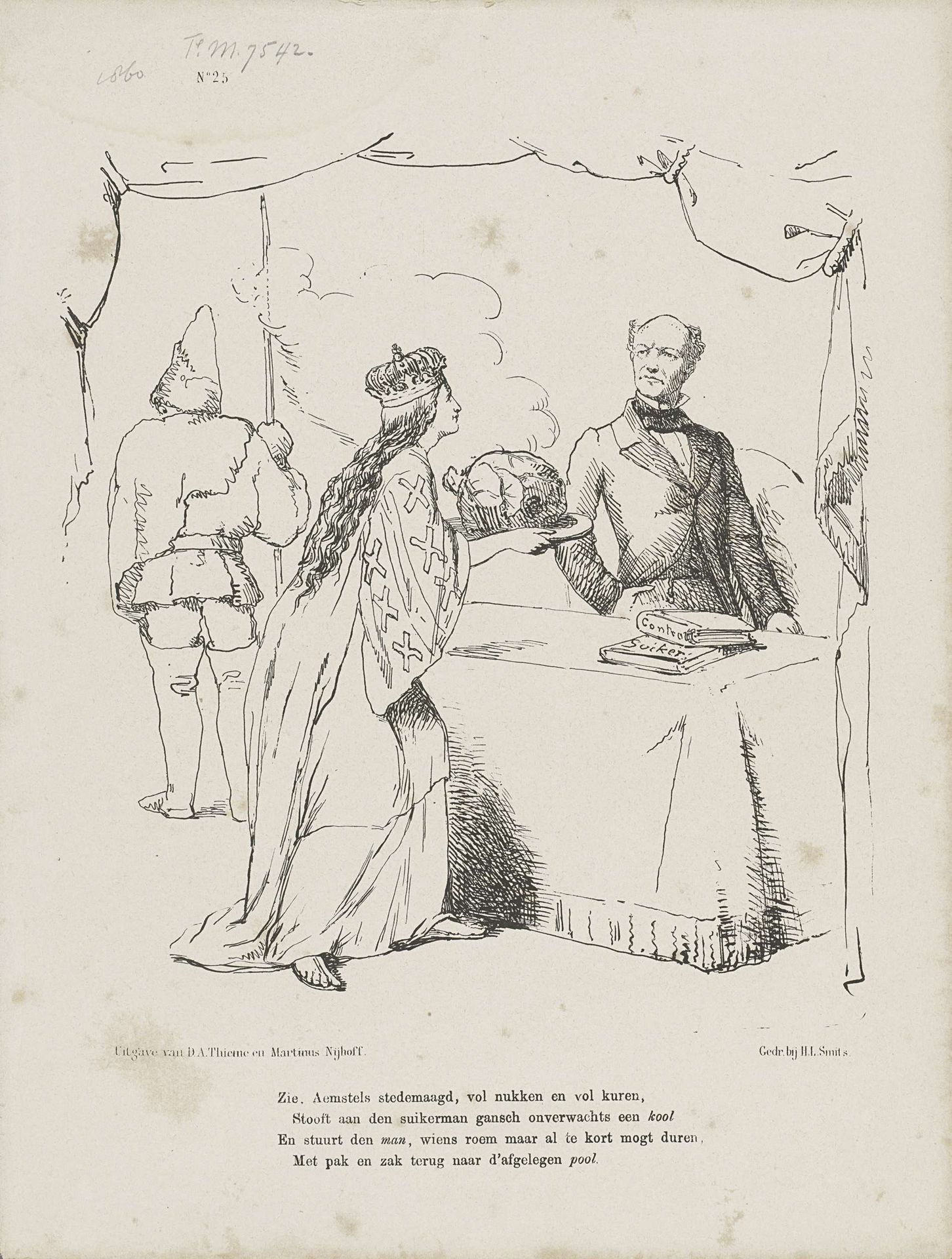Spotprent op de verkiezing van S. Cool, 1860 by Johan Michaël Schmidt Crans