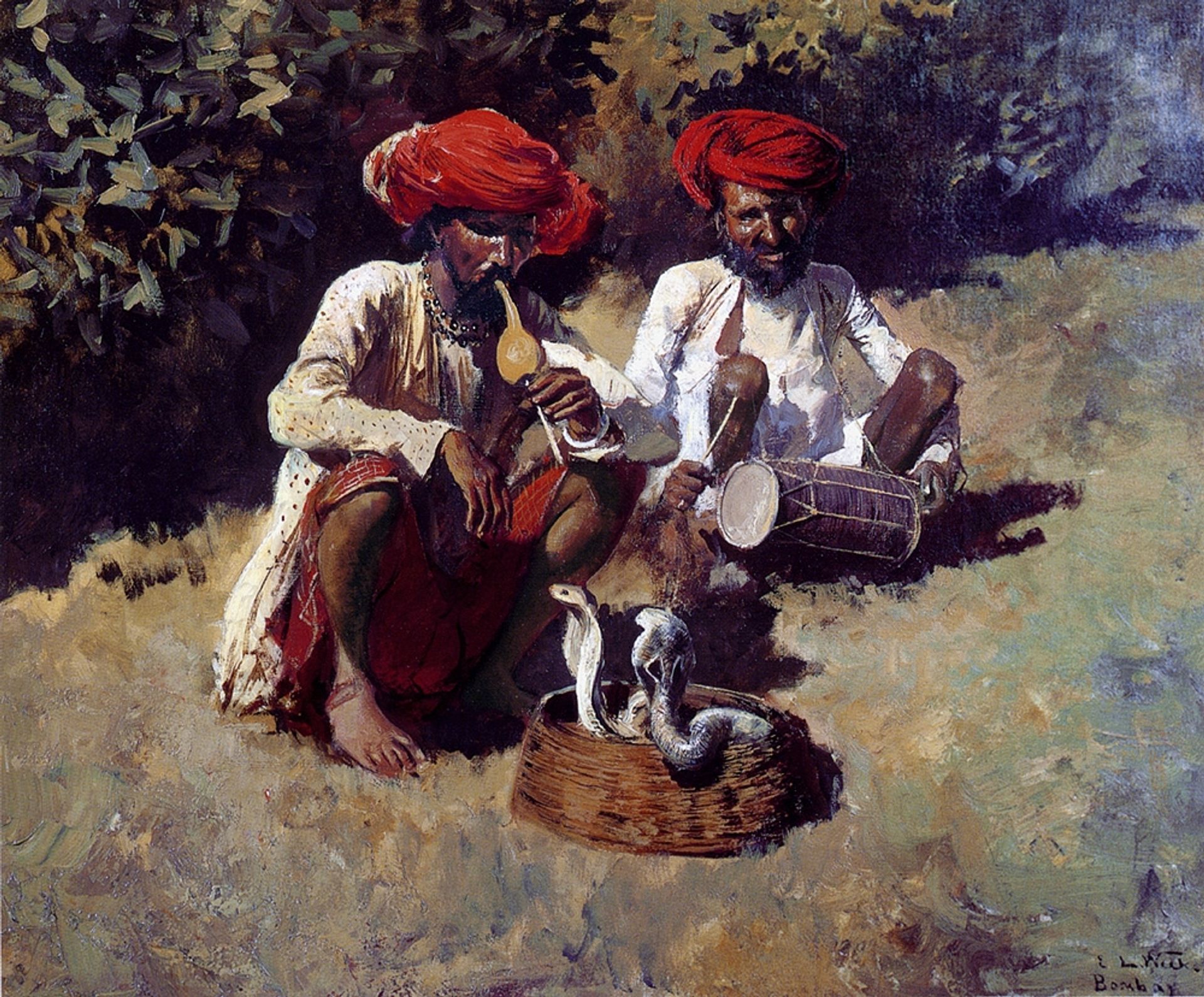 The Snake Charmers, Bombay by Edwin Lord Weeks