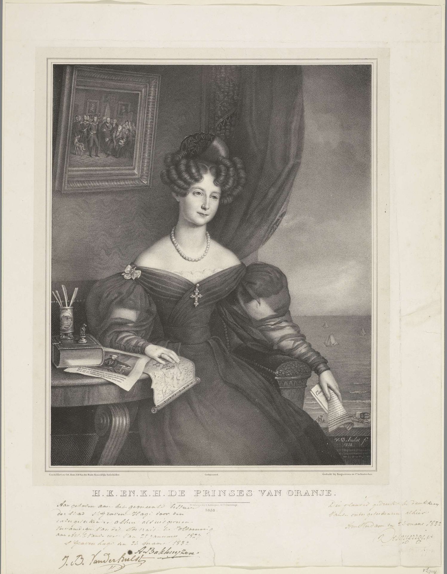 Portret van Anna Paulowna Romanowa by Jean-Baptiste Van der Hulst