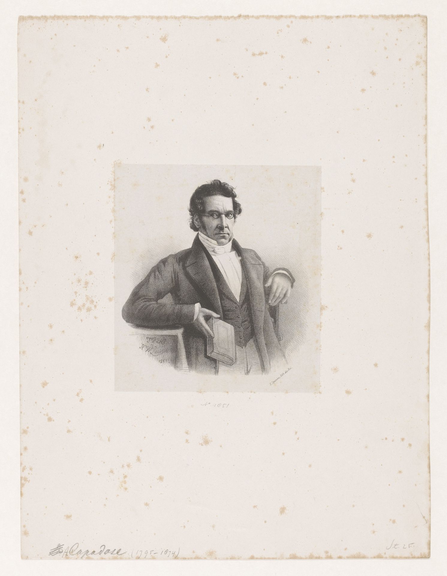 Portret van Abraham Capadose by Hendrik Wilhelmus Last