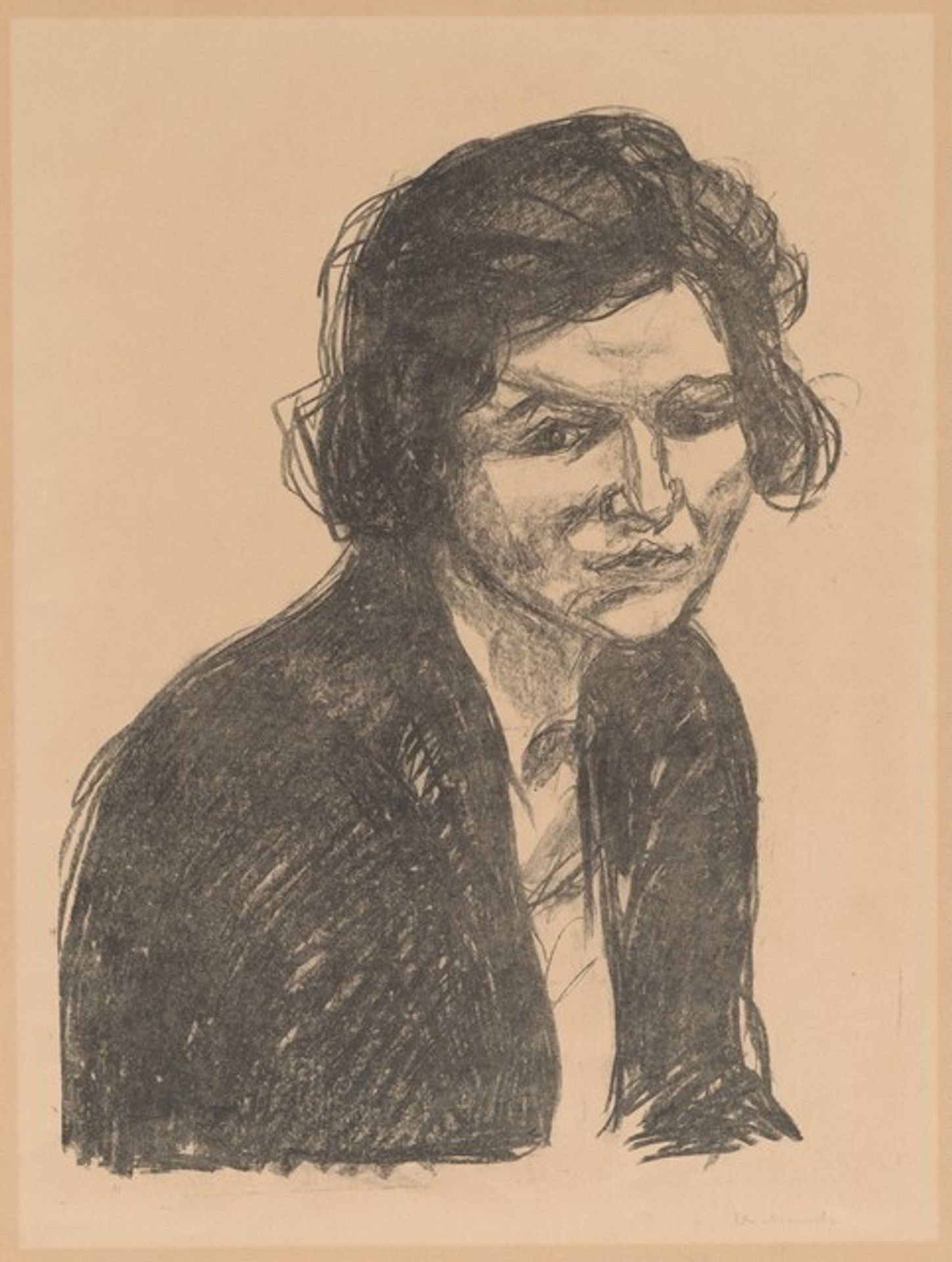 Woman with a Black Shawl by Edvard Munch