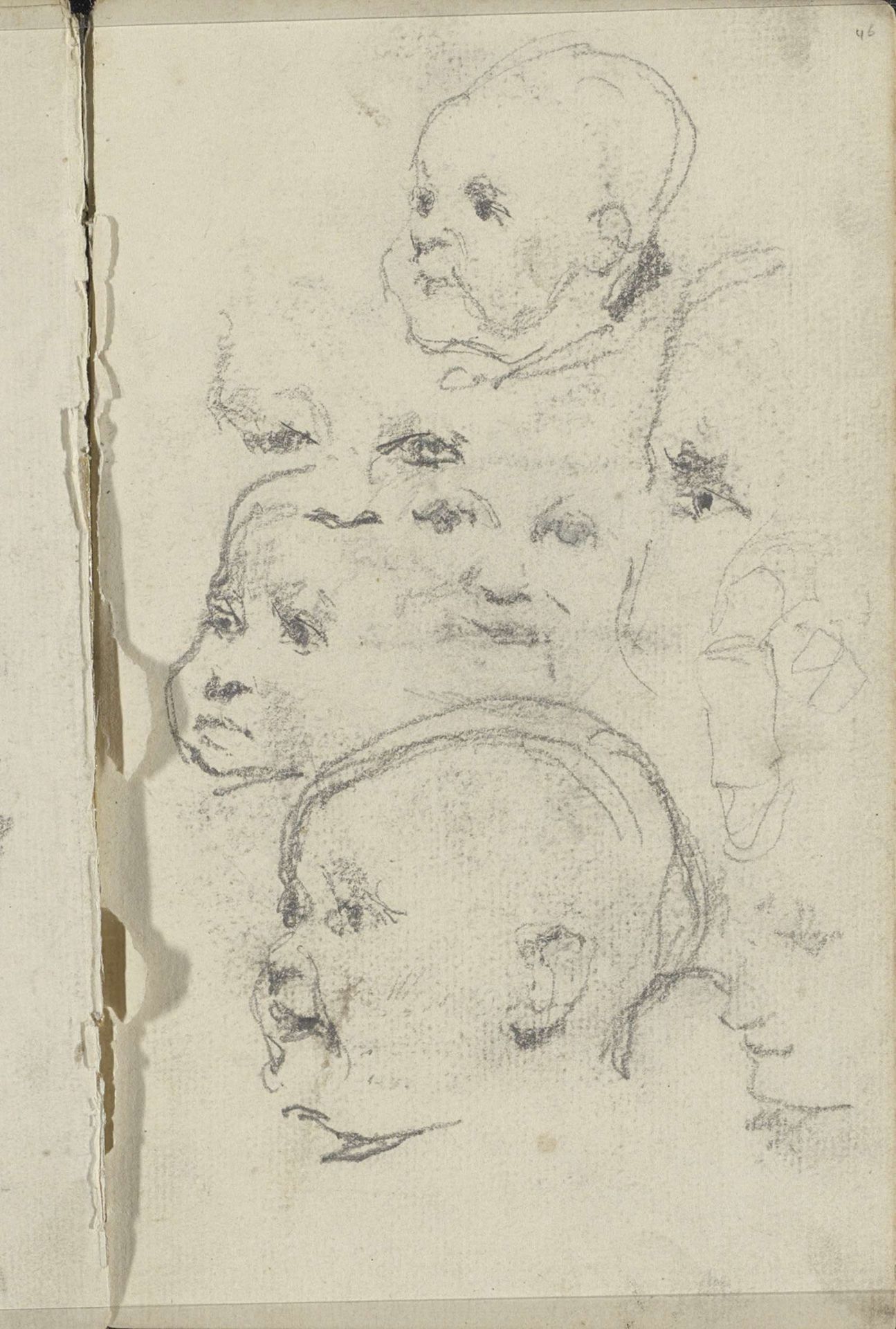 Studieblad met hoofden by George Hendrik Breitner