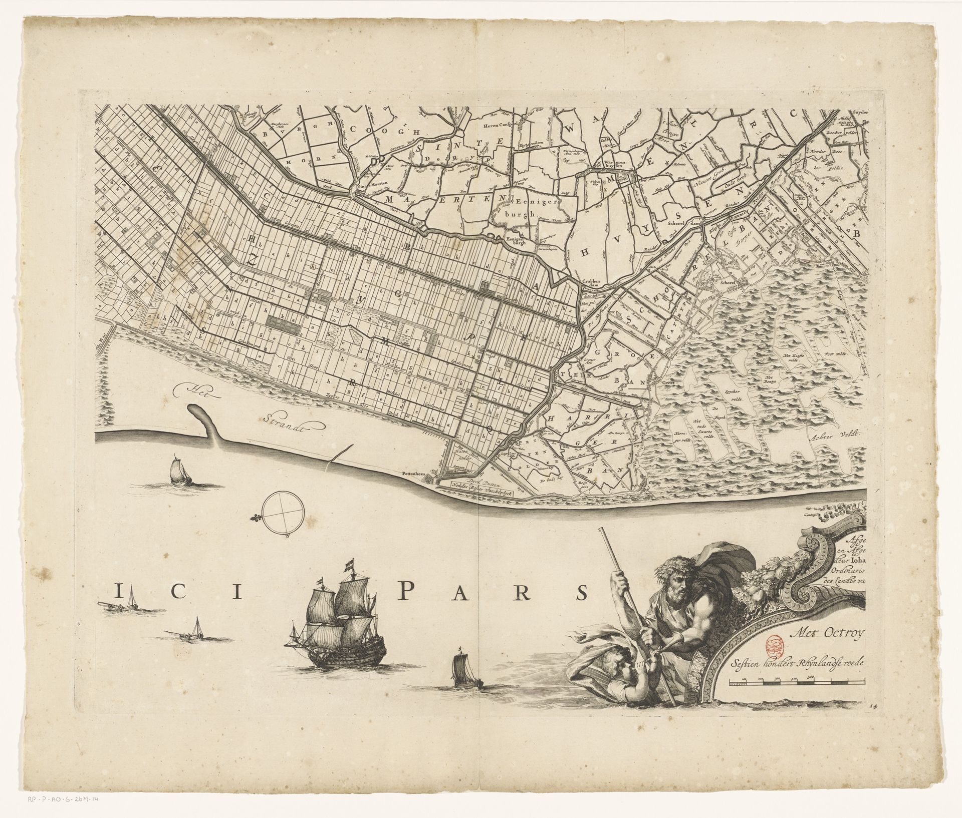 Kaart van Kennemerland en West-Friesland (veertiende deel) by Coenraet Decker