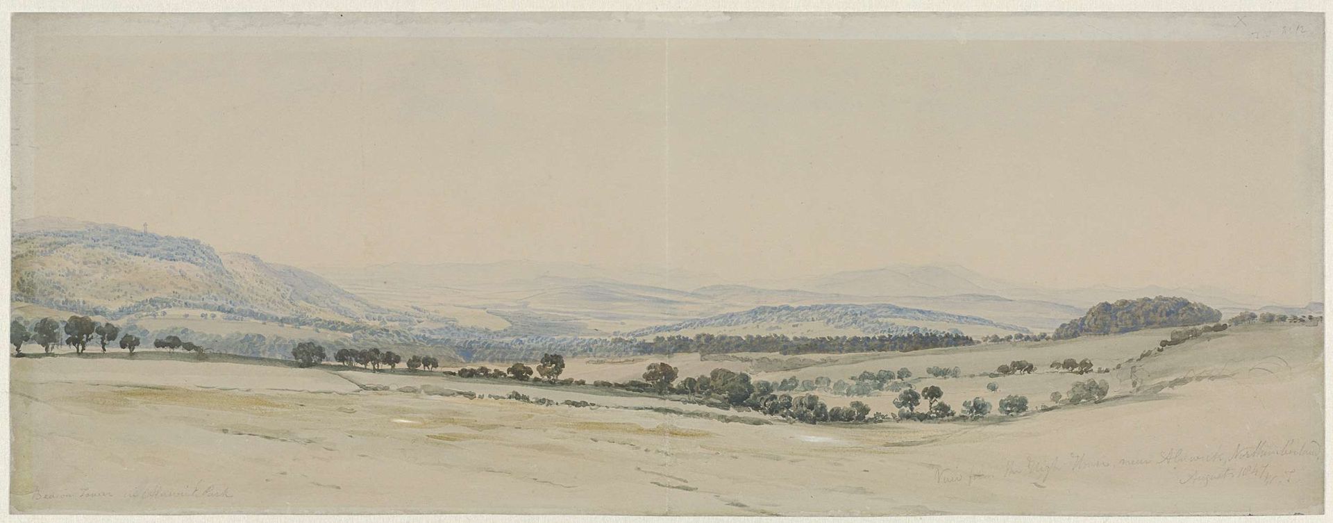 Heuvellandschap in Northumberland by William Turner of Oxford
