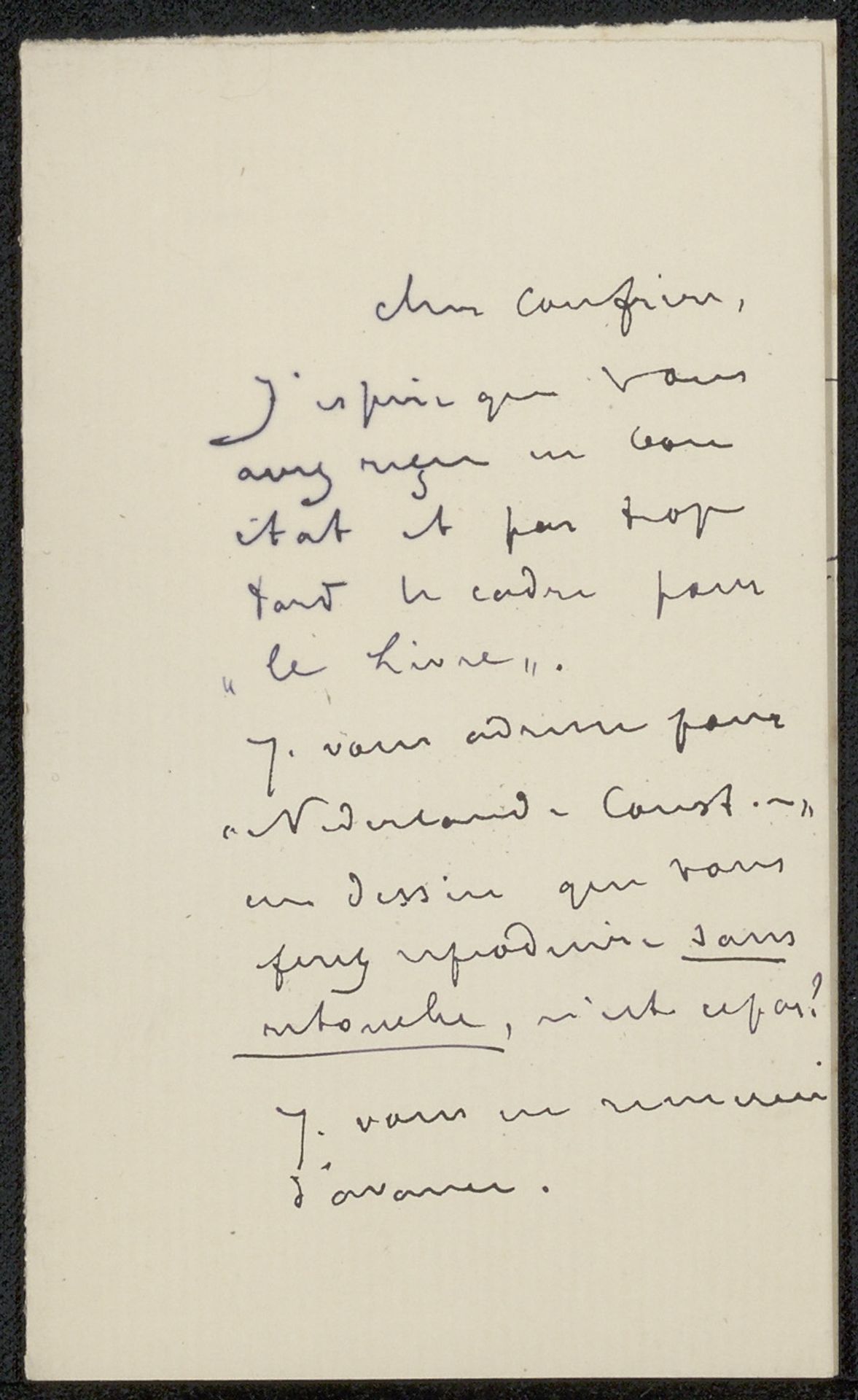 Brief aan Philip Zilcken by Fernand Khnopff