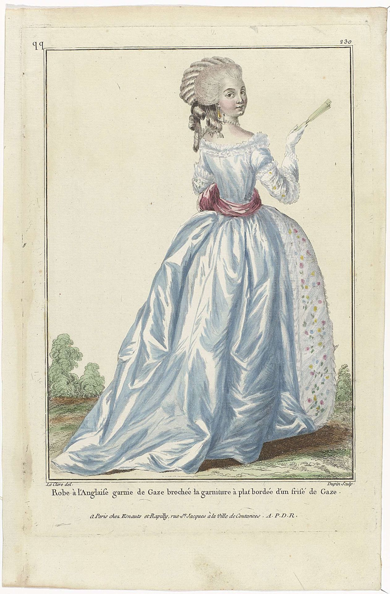Gallerie des Modes et Costumes Français, 1782, qq 230 : Robe à l'Anglais (...) by Nicolas Dupin