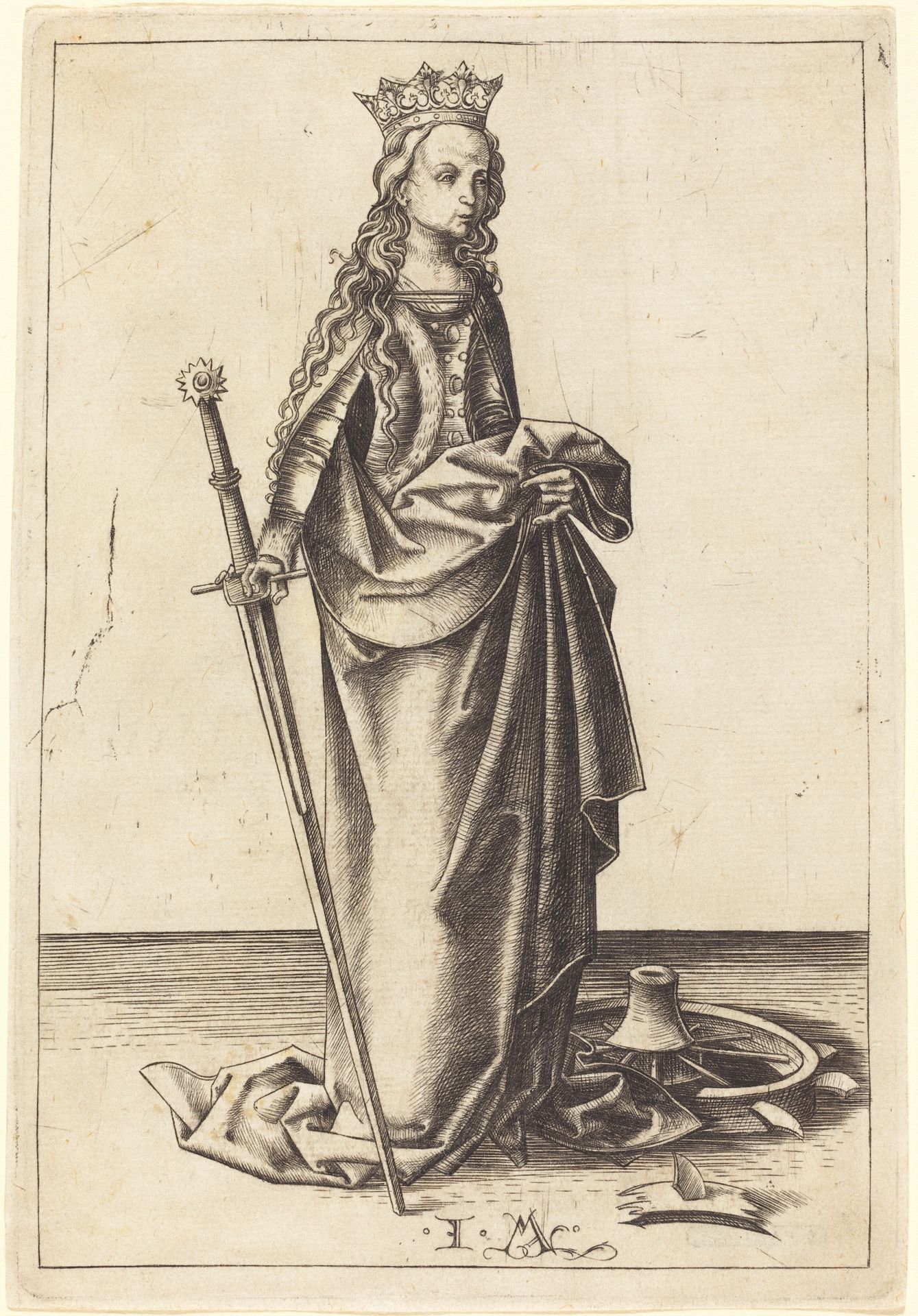 Saint Catherine by Israhel van Meckenem