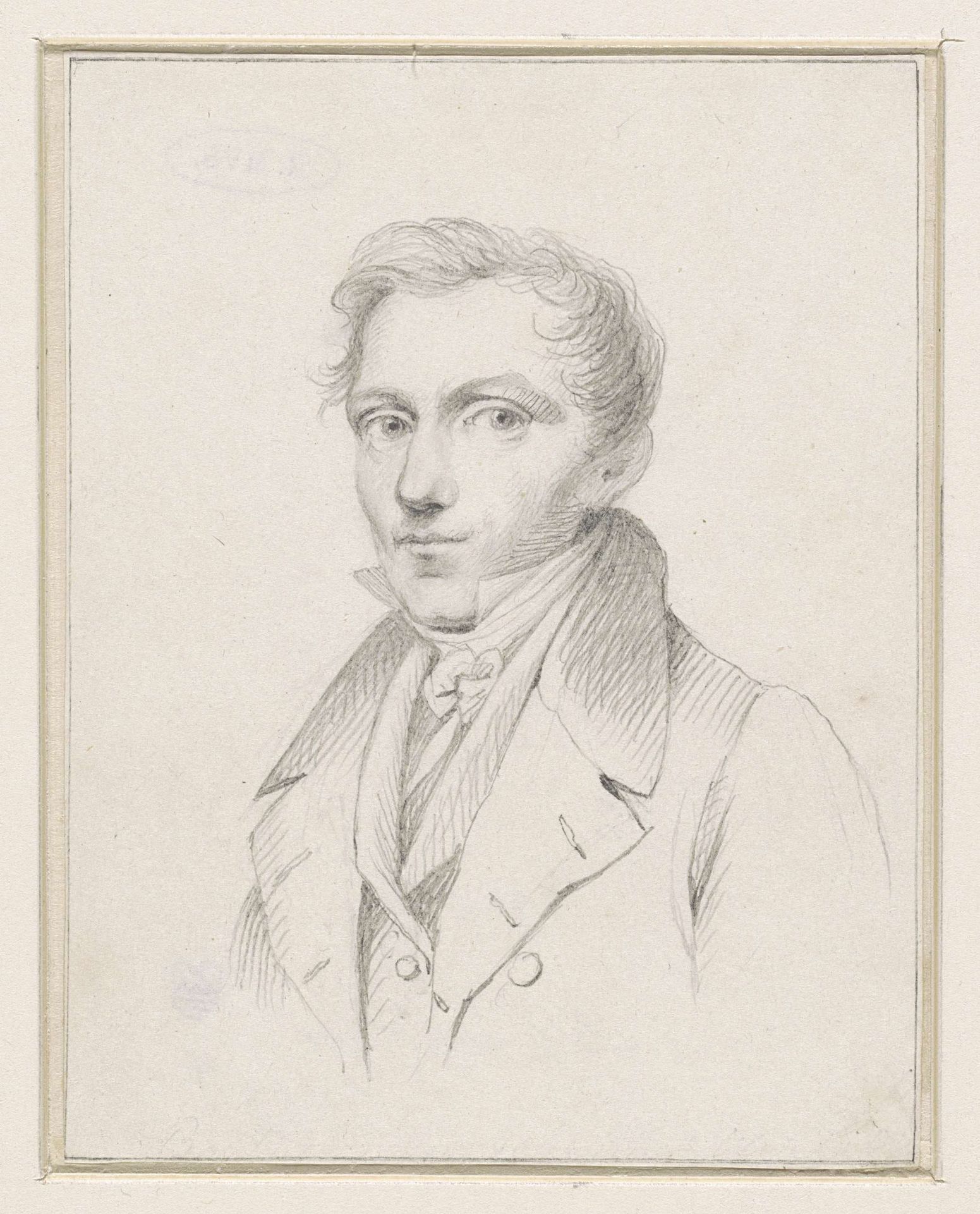 Zelfportret (?) van Bartholomeus Johannes van Hove by Bartholomeus Johannes van Hove