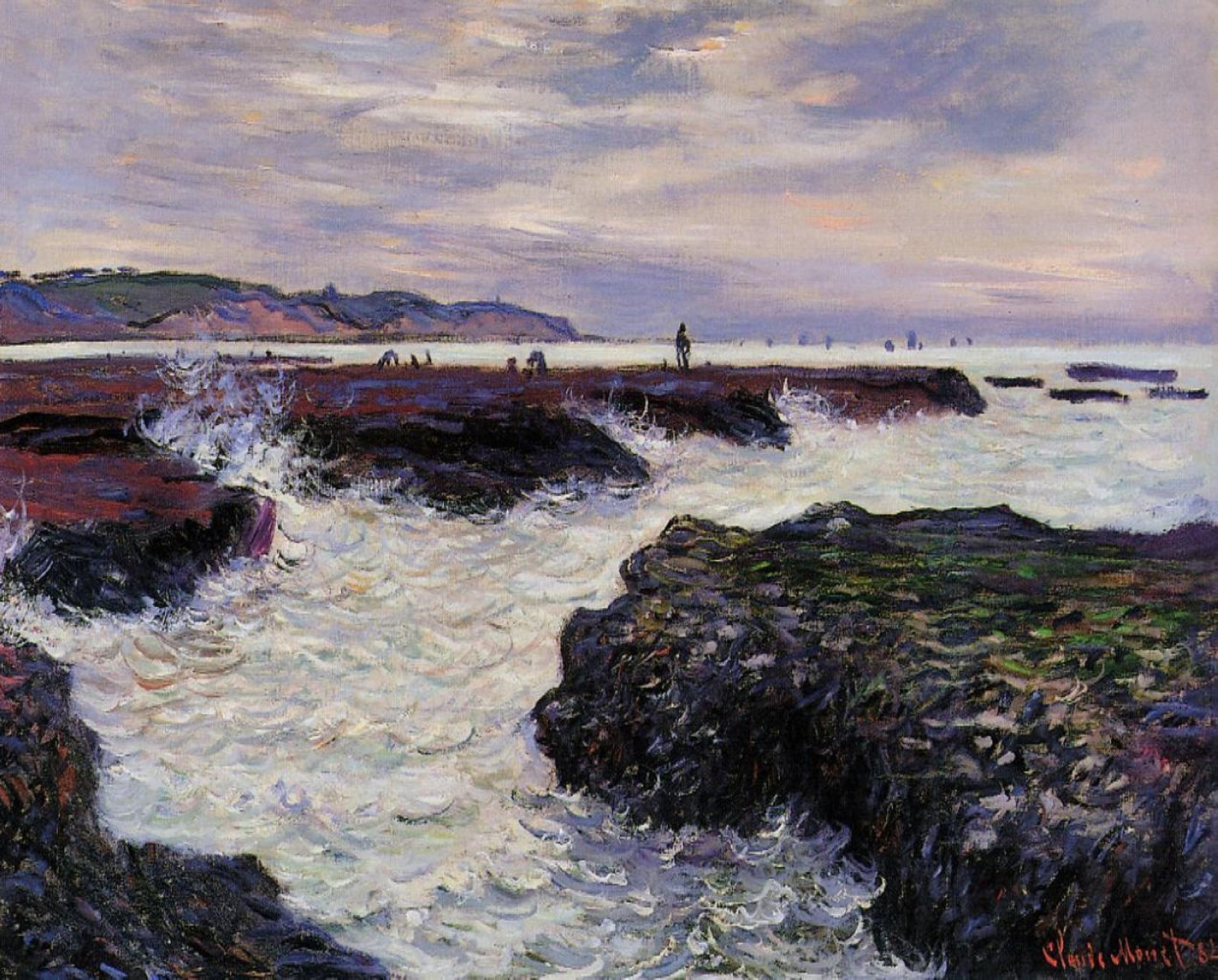 The Rocks at Pourville, Low Tide by Claude Monet