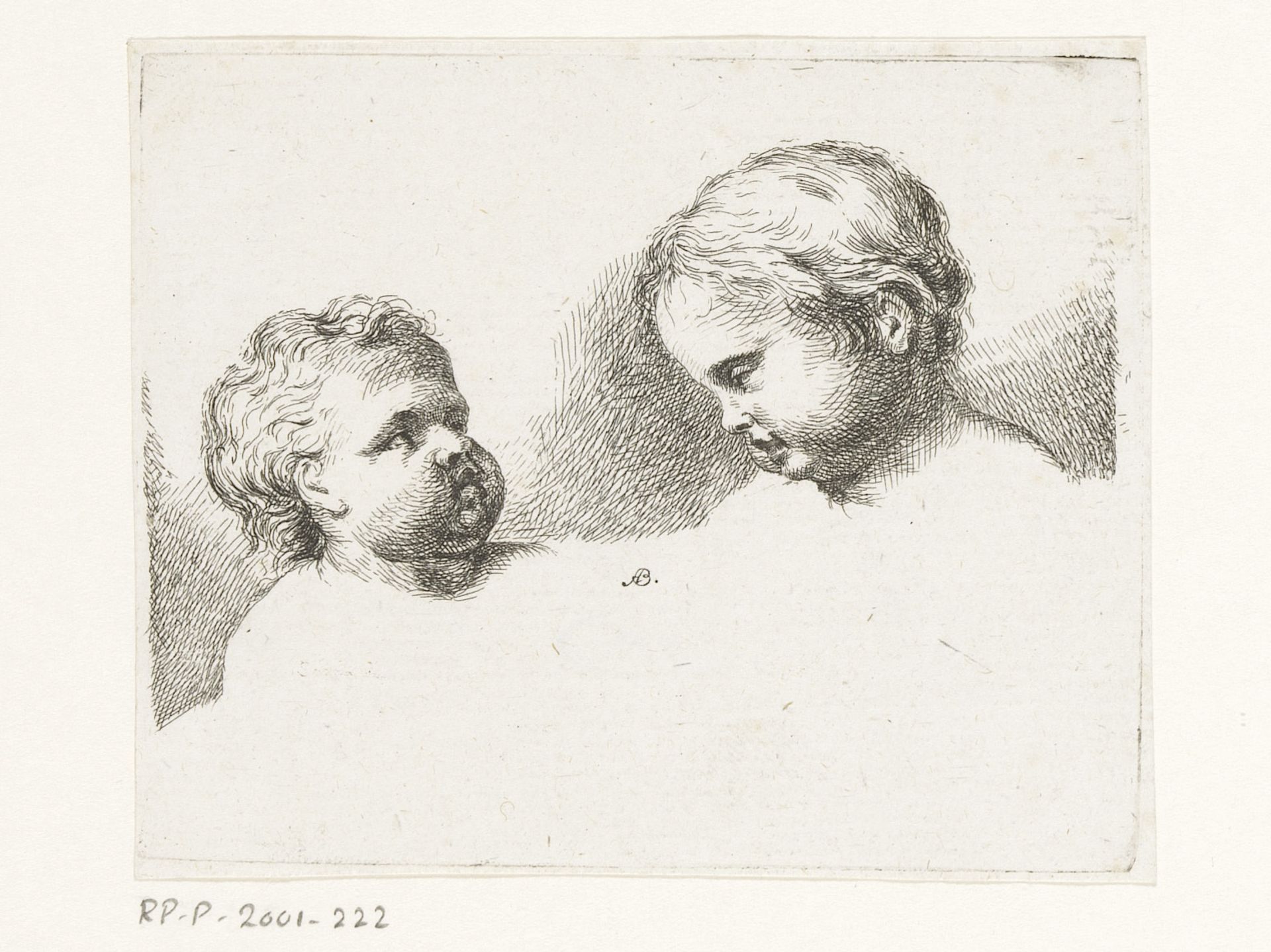 Twee kinderkopjes by Amalie Baader