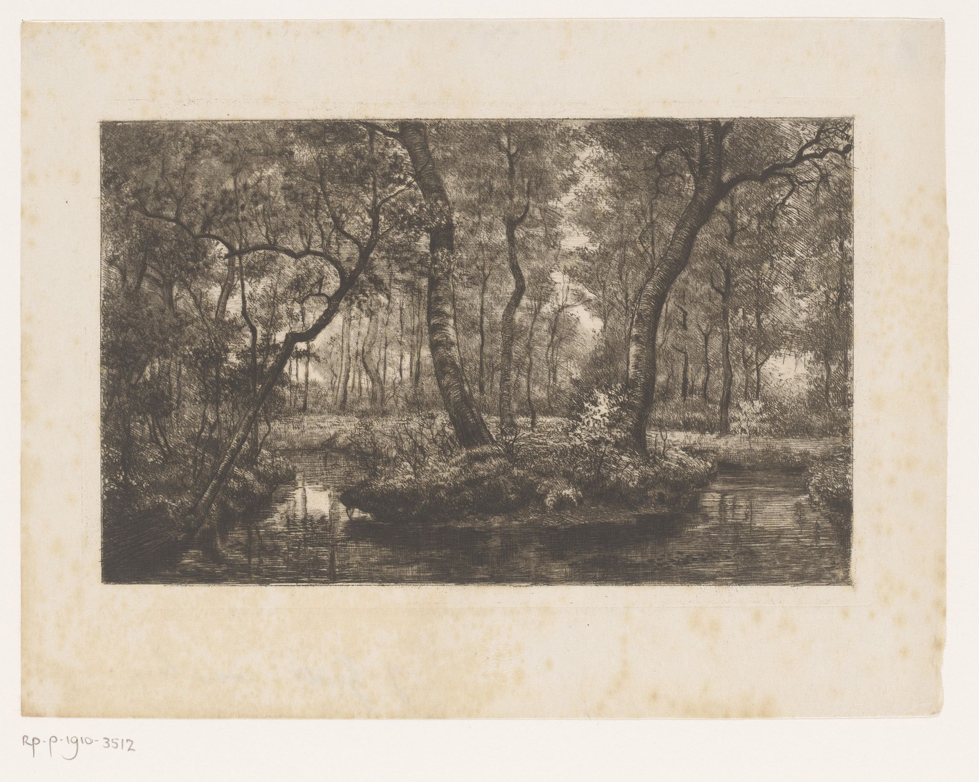 Boslandschap met beek by Jules Guiette