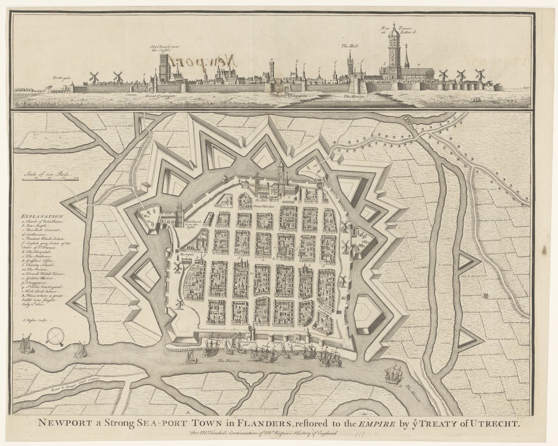 Plattegrond van Nieuwpoort by Isaac Basire