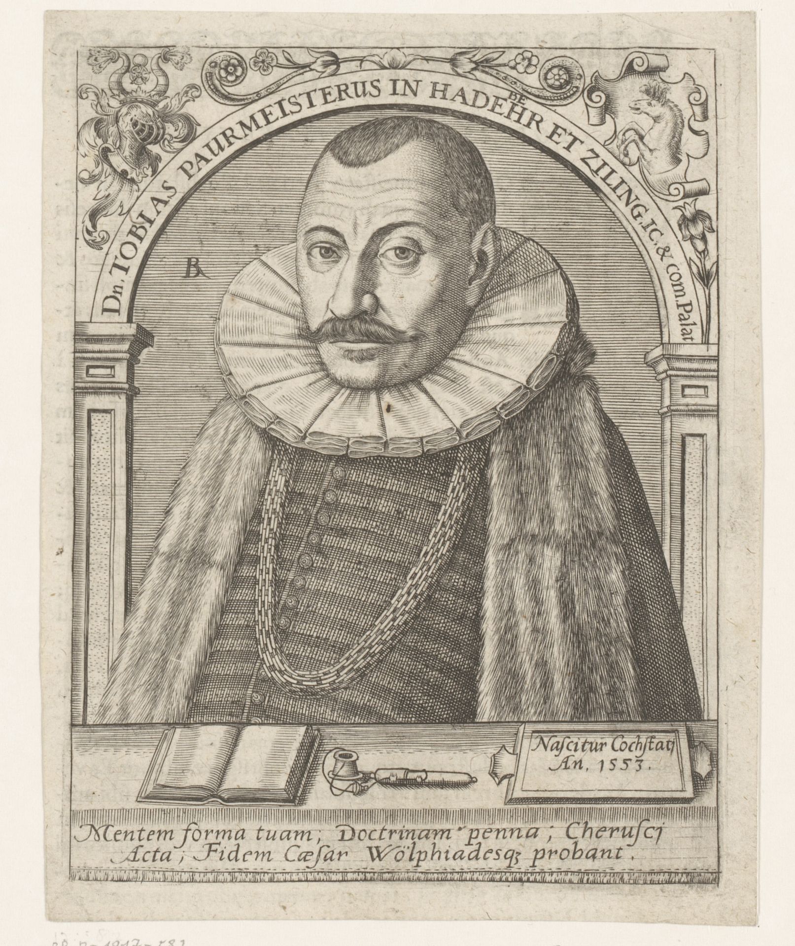 Portret van Tobias Paurmeister by Robert Boissard