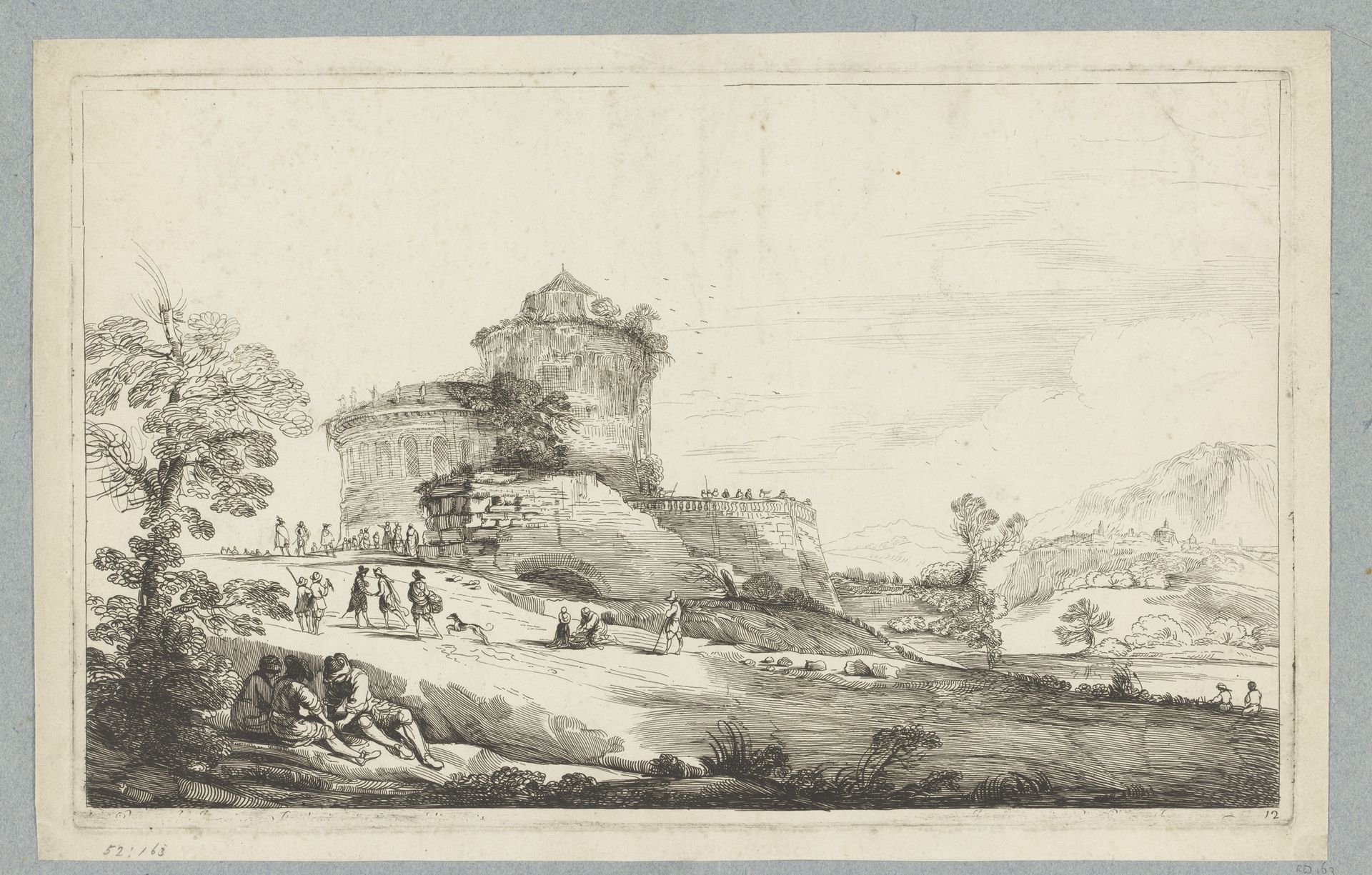 Landschap met kasteelruïne by Jean Pesne