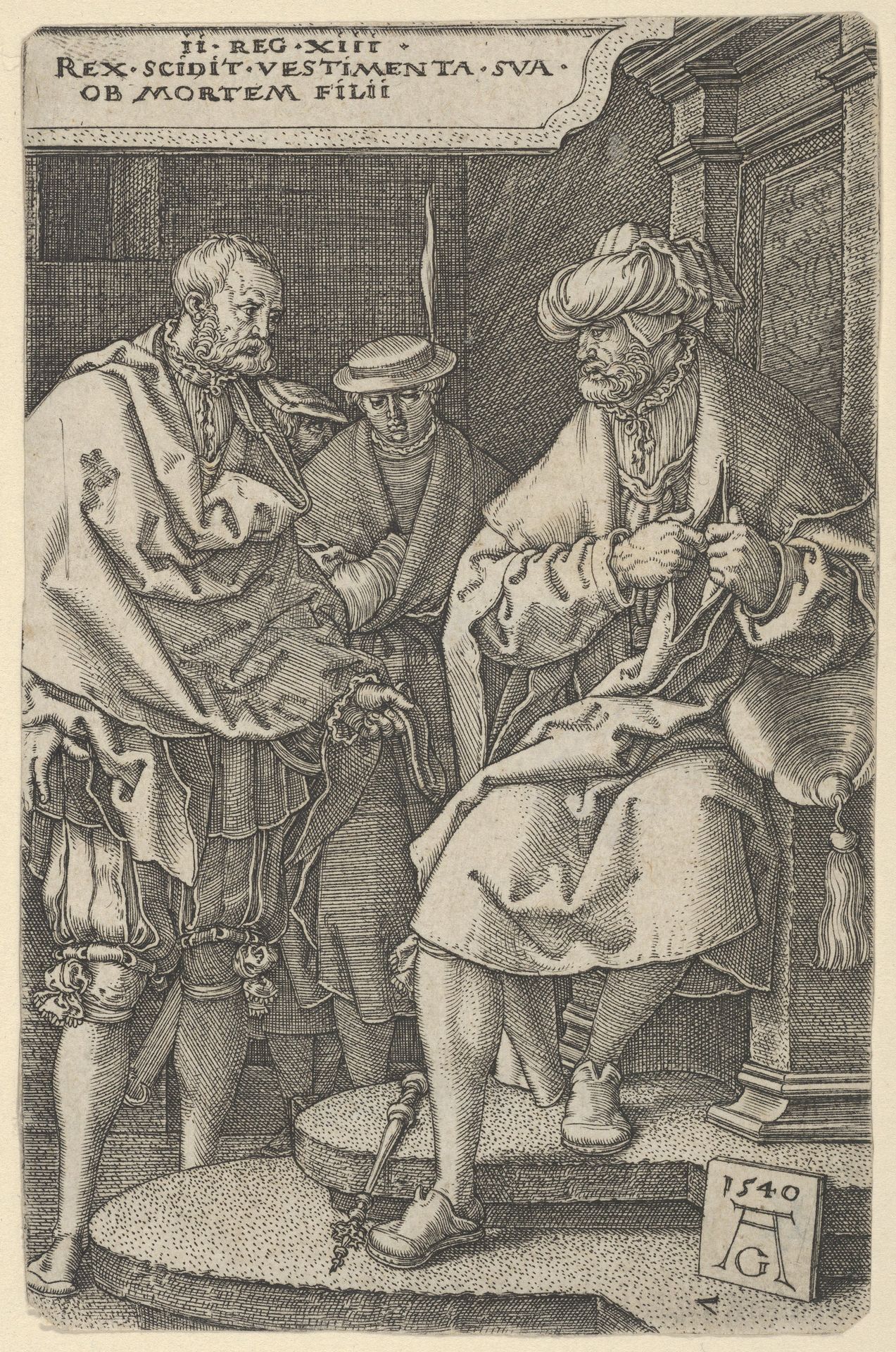 David Tearing His Clothes in Grief by Heinrich Aldegrever