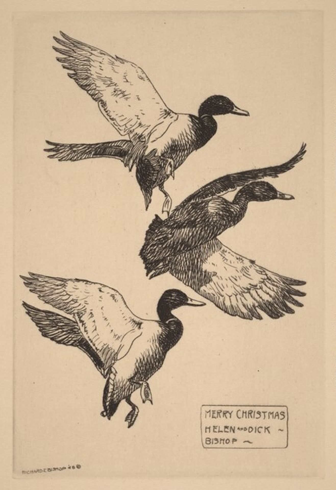 Christmas Card from Helen and Dick Bishop by Richard Evett Bishop