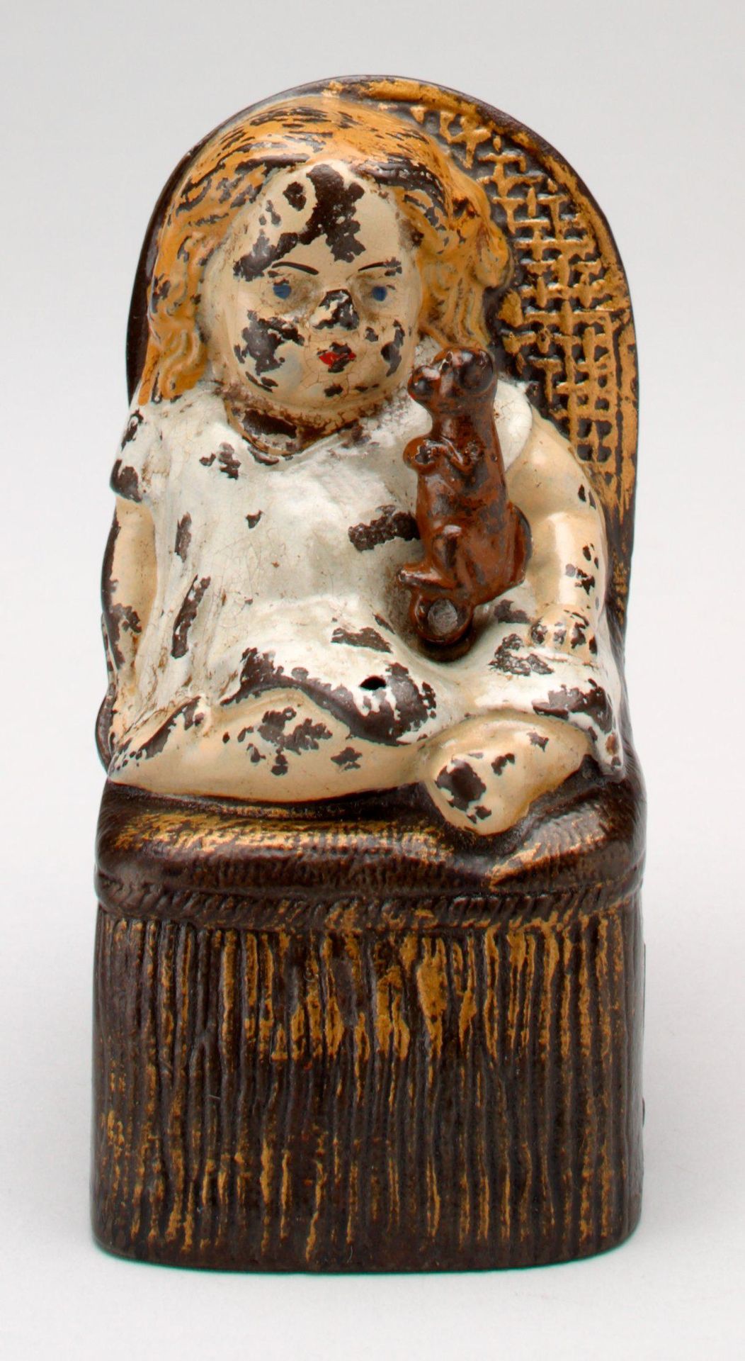 -Girl in Victorian Chair- mechanical bank by W. S. Reed Toy Company 