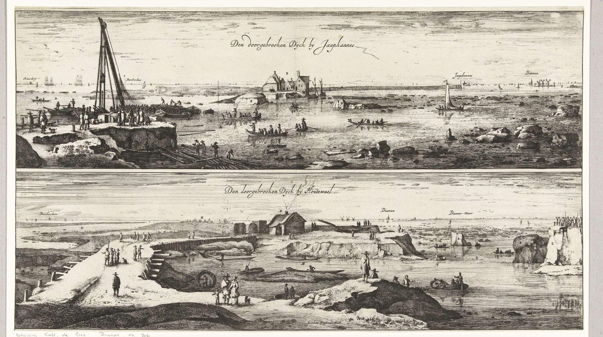 The Breached Dike at Jaap Hannes and Houtewael by Roelant Roghman