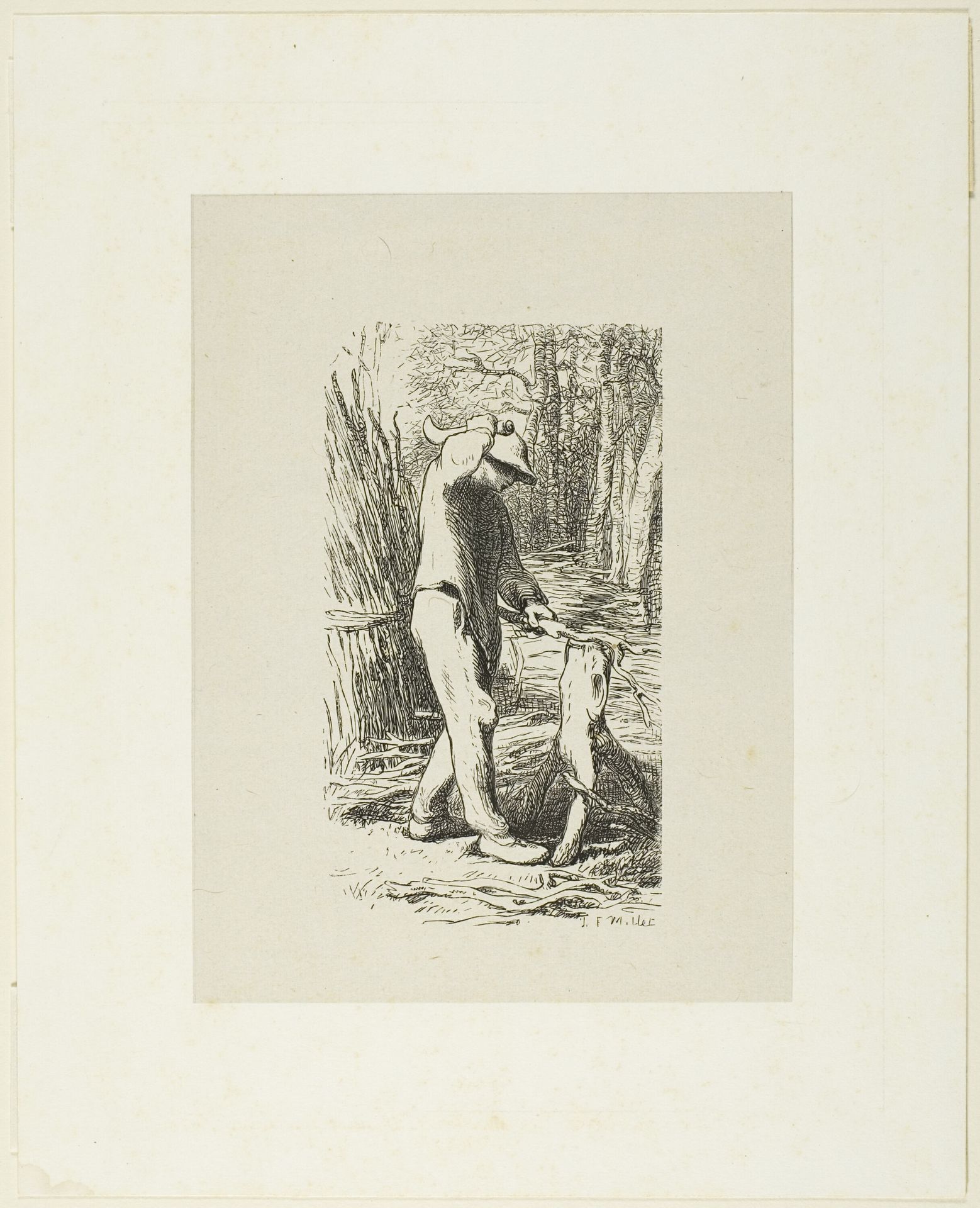 Man Making Faggots by Jacques-Adrien Lavieille