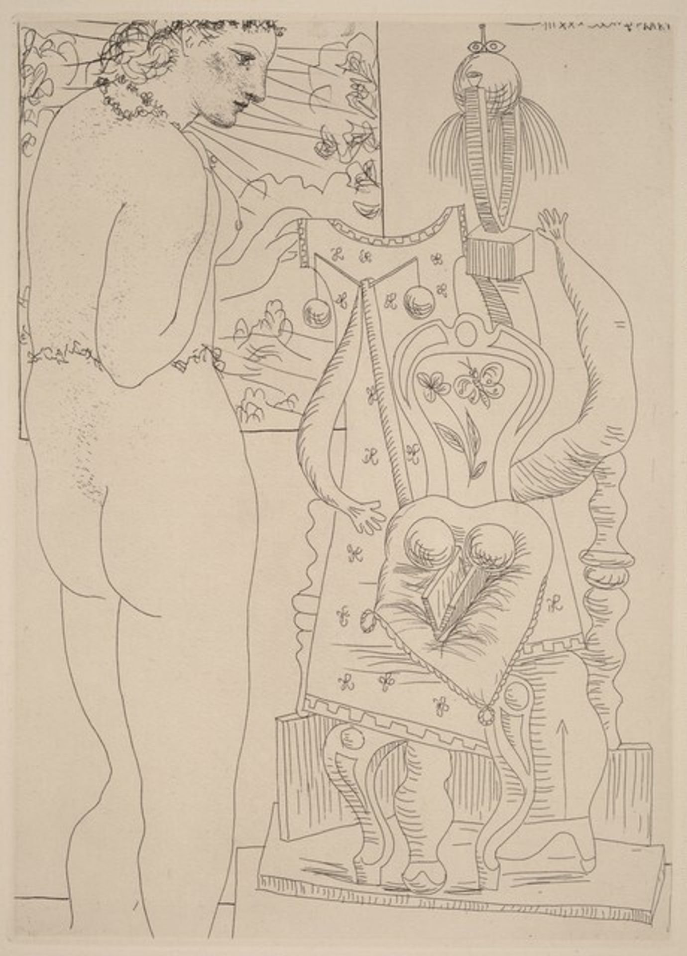 Marie-Thérèse Considering a Surrealist Sculpture of Her Effigy (Marie-Thérèse considérant son effigie surréaliste sculptée) by Pablo Picasso