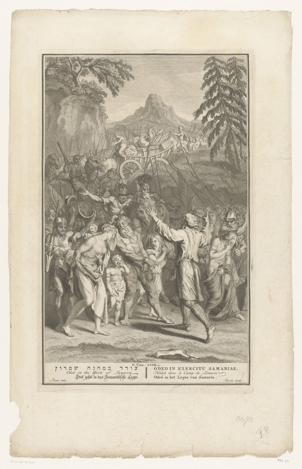 Oded bevrijdt de gevangenen van het leger van Samaria by Nicolas de Beauvais