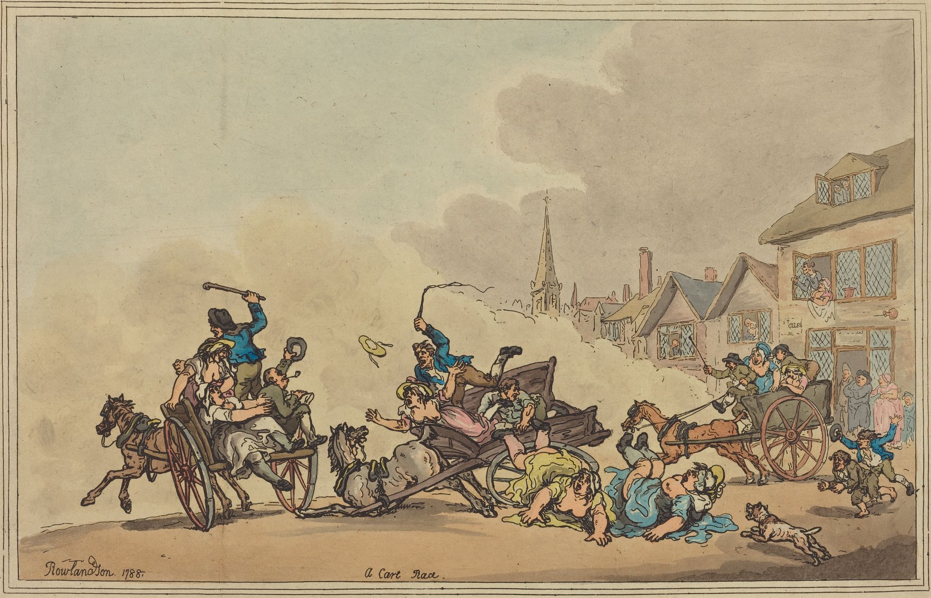 A Cart Race by Thomas Rowlandson