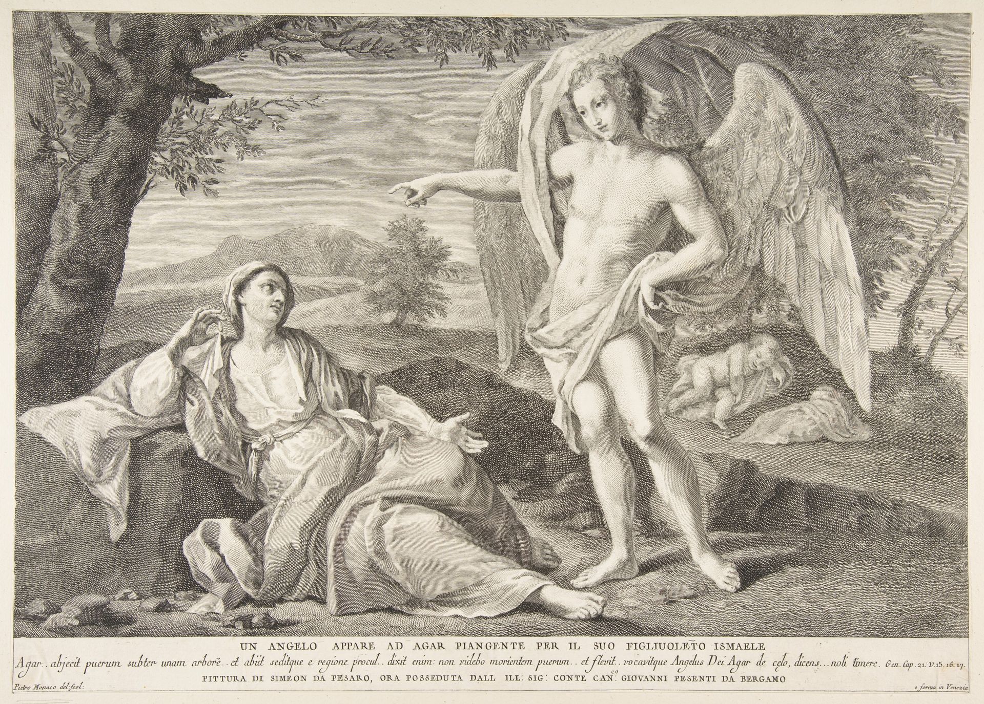 An angel appearing to Hagar by Pietro Monaco
