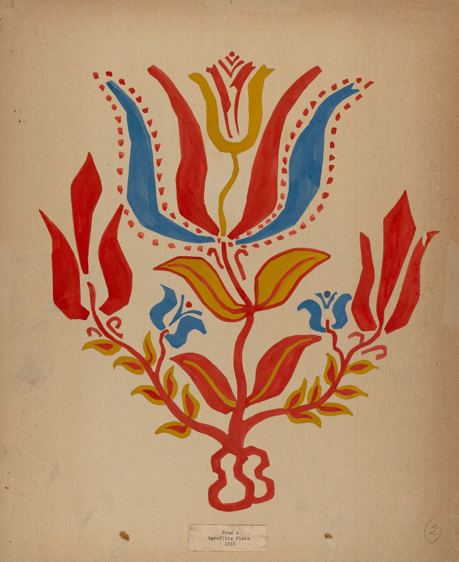 Drawing for Plate 2: From Portfolio "Folk Art of Rural Pennsylvania" by Anonymous