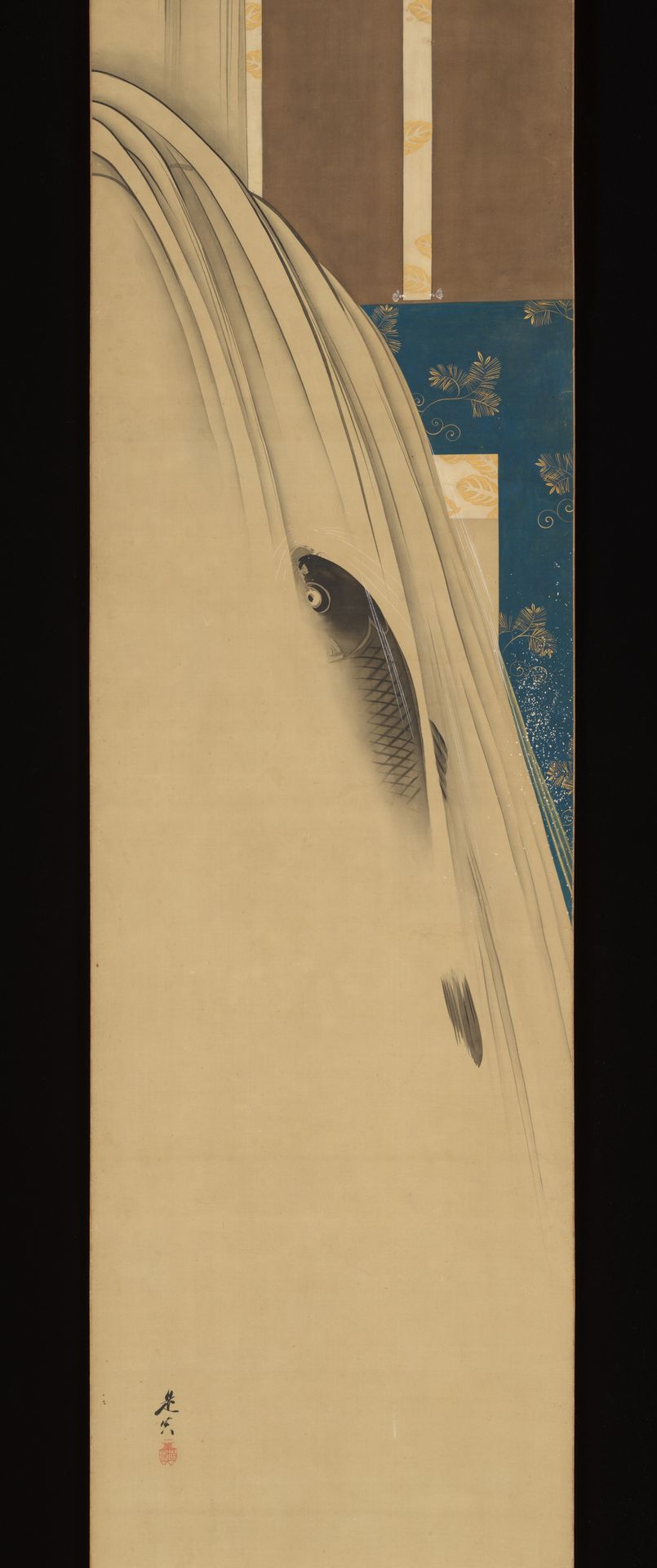A Carp Ascending a Waterfall by Shibata Zeshin