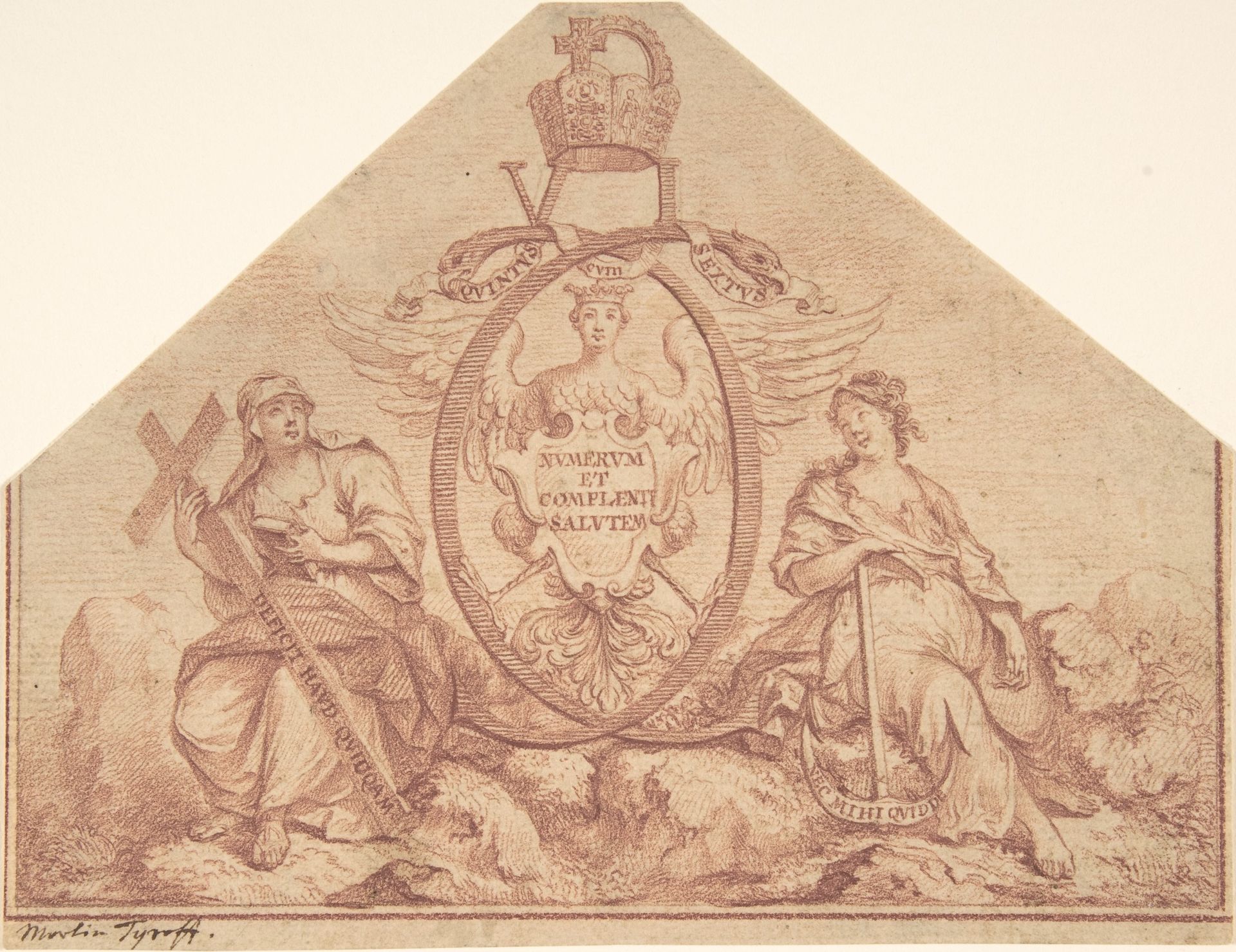 Design for a Frontispiece with Figures of Faith and Hope by Martin Tyroff
