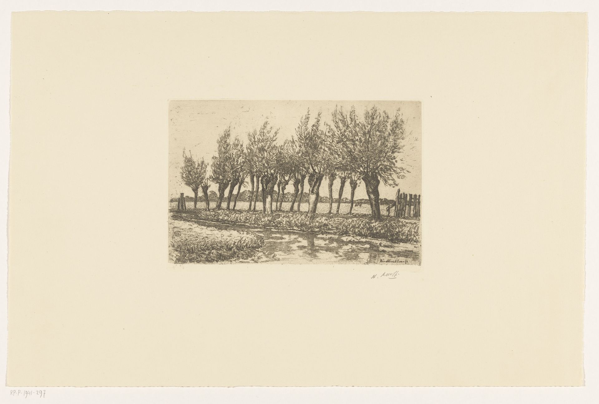Weidelandschap met knotwilgen by Herman Heuff