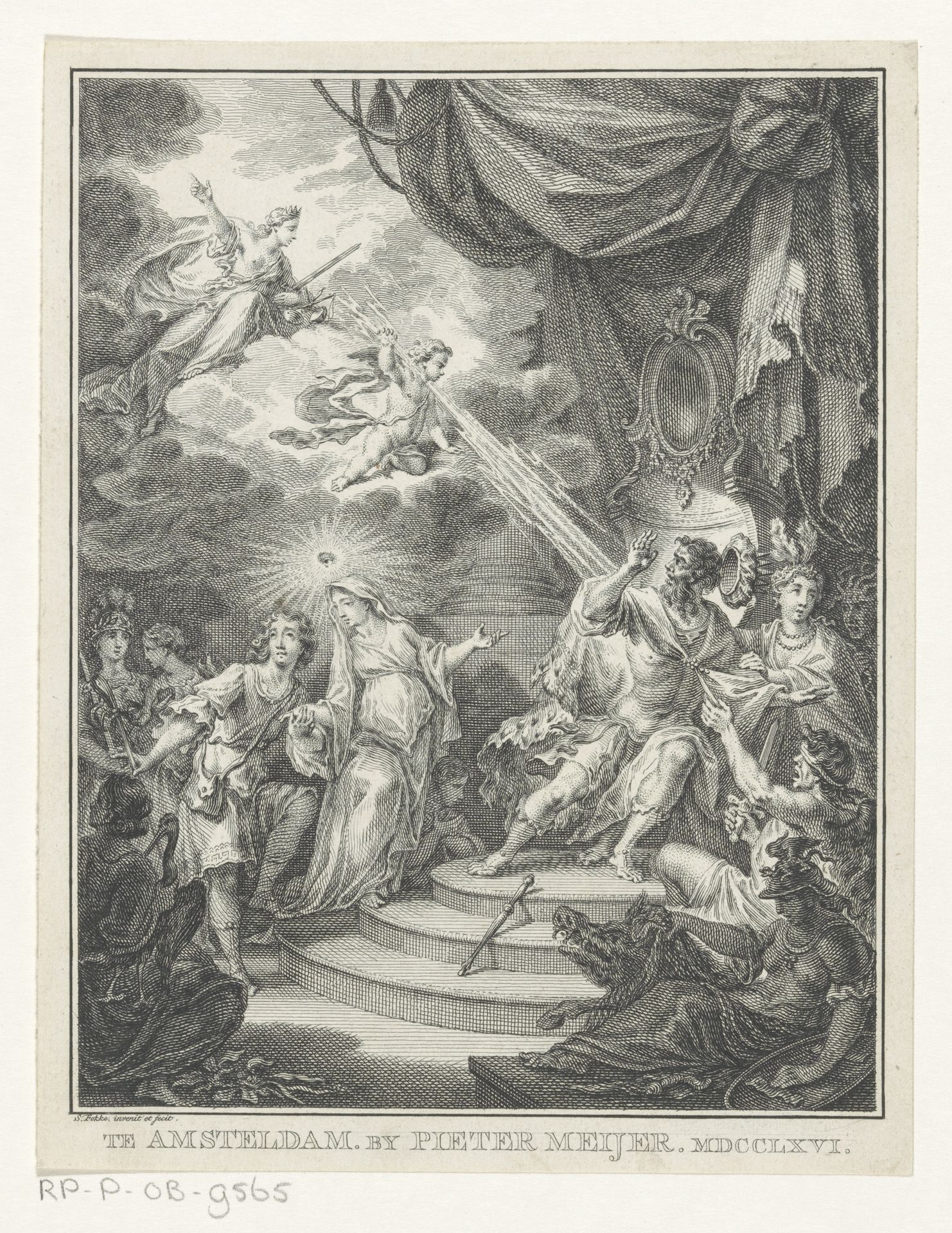 Verschijning van Gerechtigheid aan koning Saul by Simon Fokke