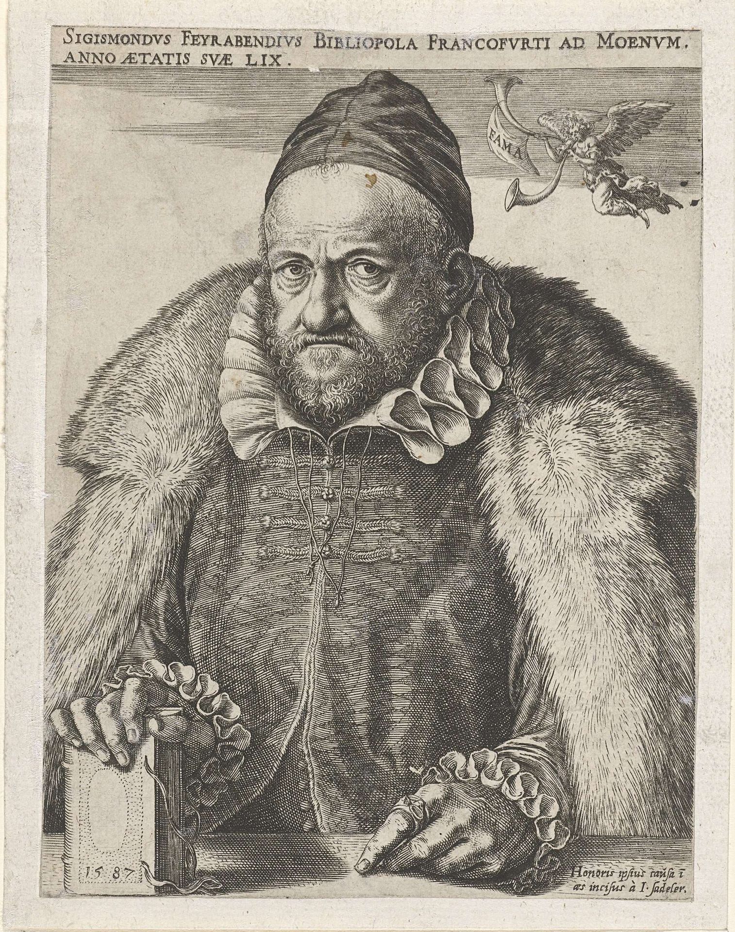 Portret van Sigismund Feyerabend by Johann Sadeler I